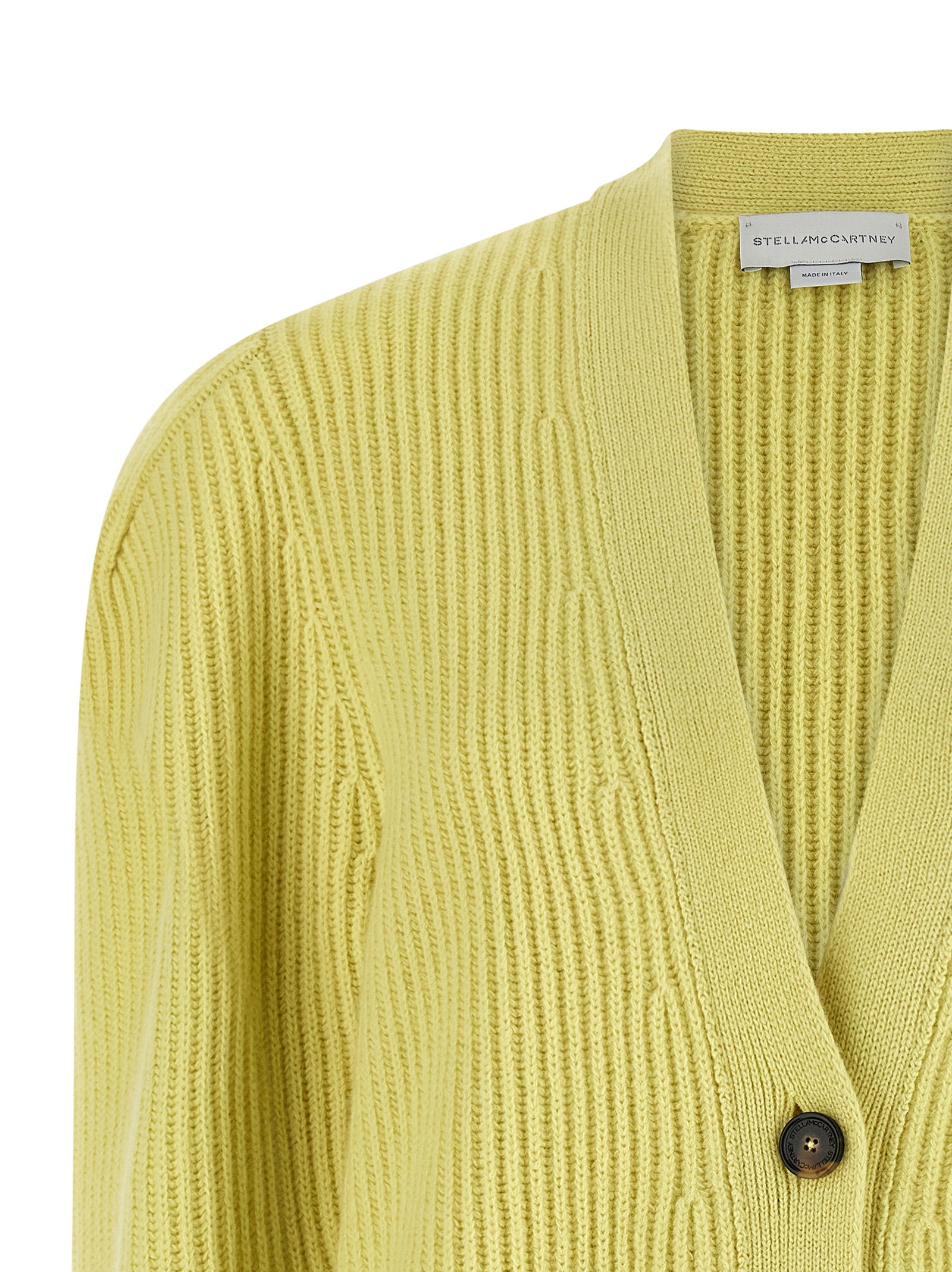 Stella McCartney Zweifarbige Strickjacke aus reiner Schurwolle
