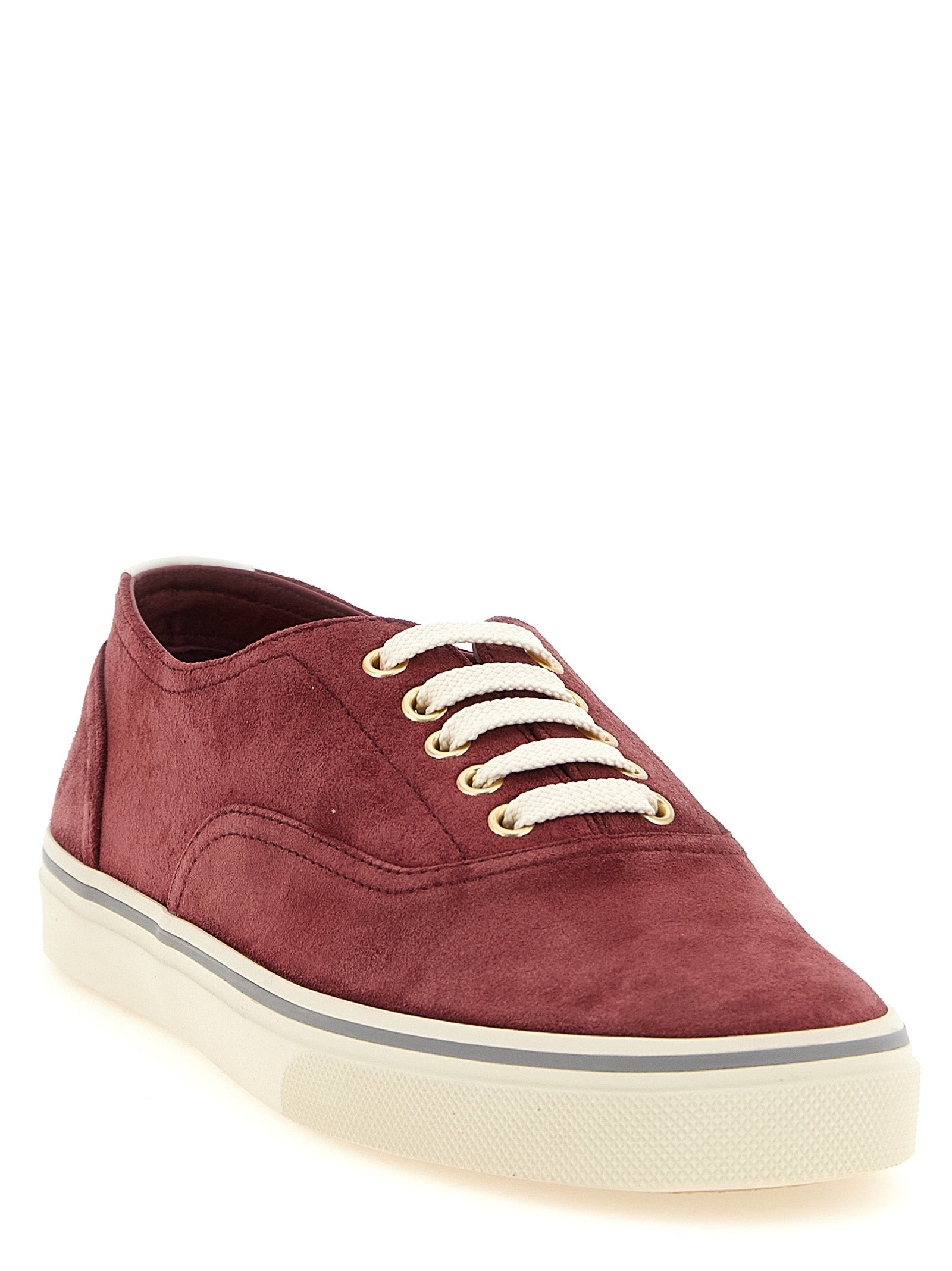 Brunello Cucinelli Sneakers aus bordeauxrotem Kalbsleder