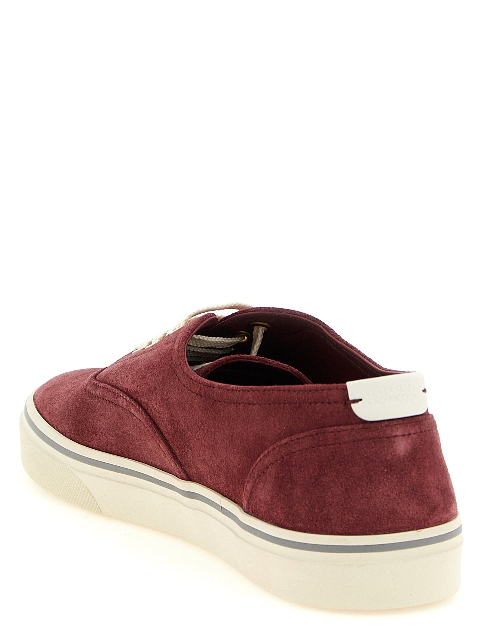 Brunello Cucinelli Sneakers aus bordeauxrotem Kalbsleder