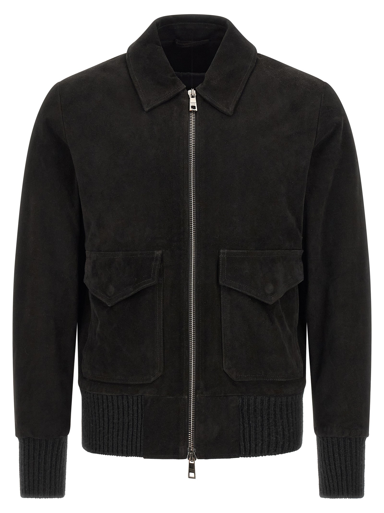 GIORGIO BRATO Schwarze Lammlederjacke