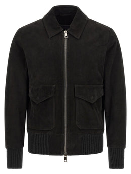 GIORGIO BRATO Schwarze Lammlederjacke
