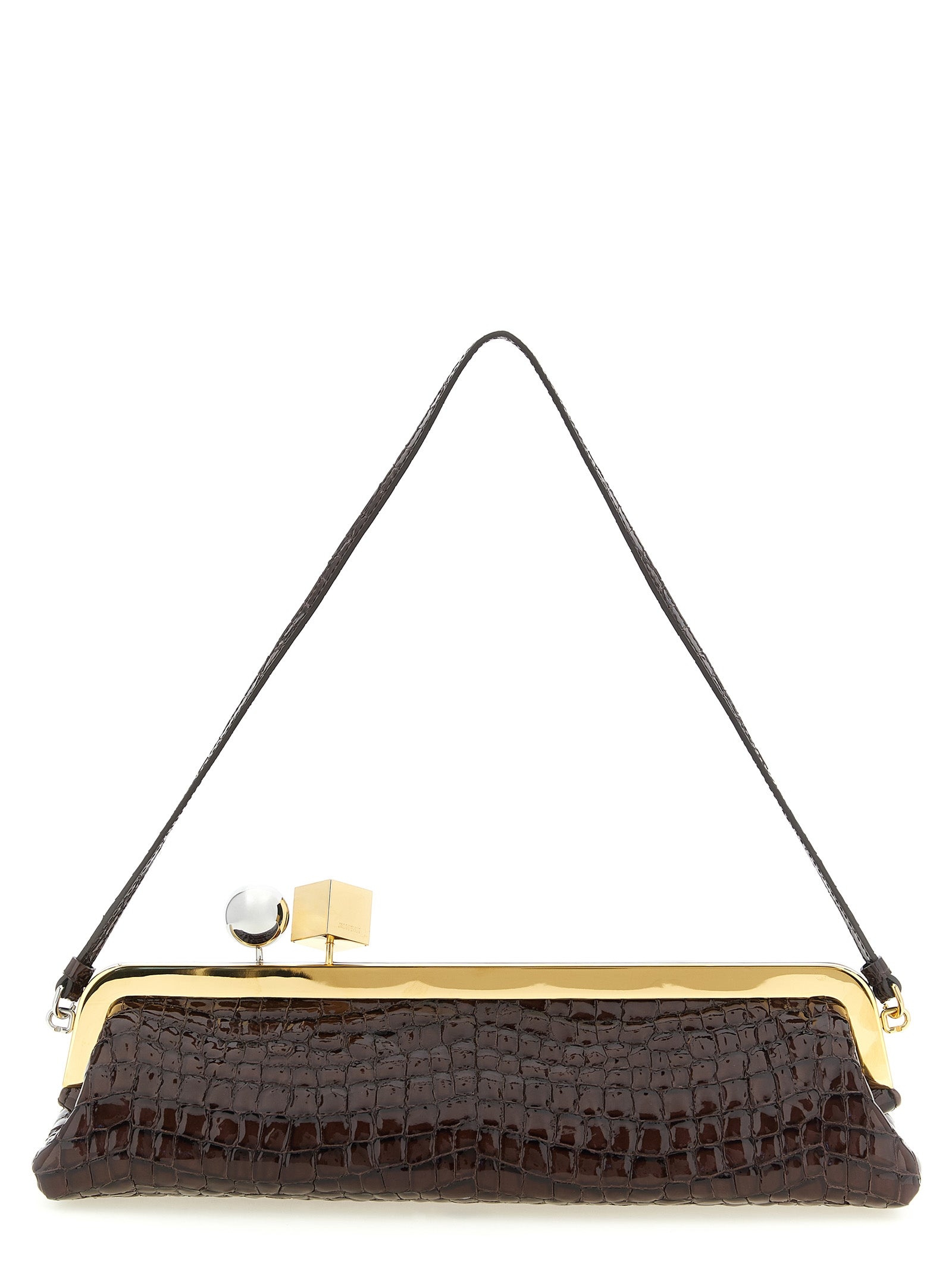 Jacquemus Braune Ziegenleder-Clutch