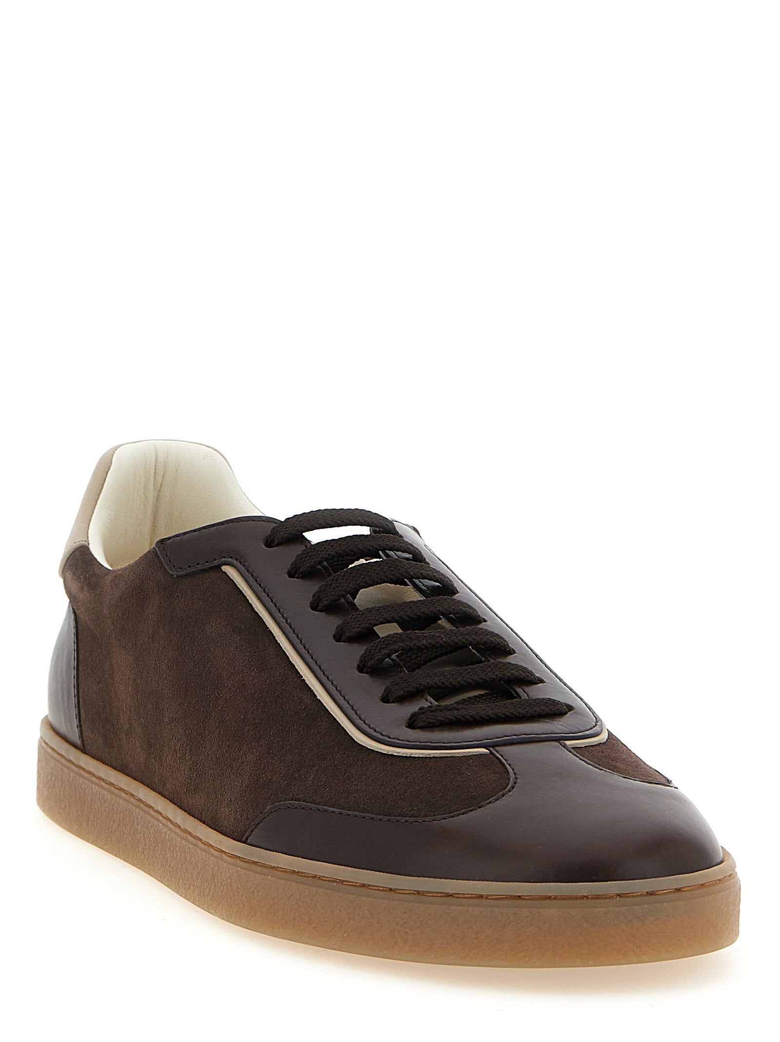 Brunello Cucinelli Sneakers aus braunem Kalbsleder