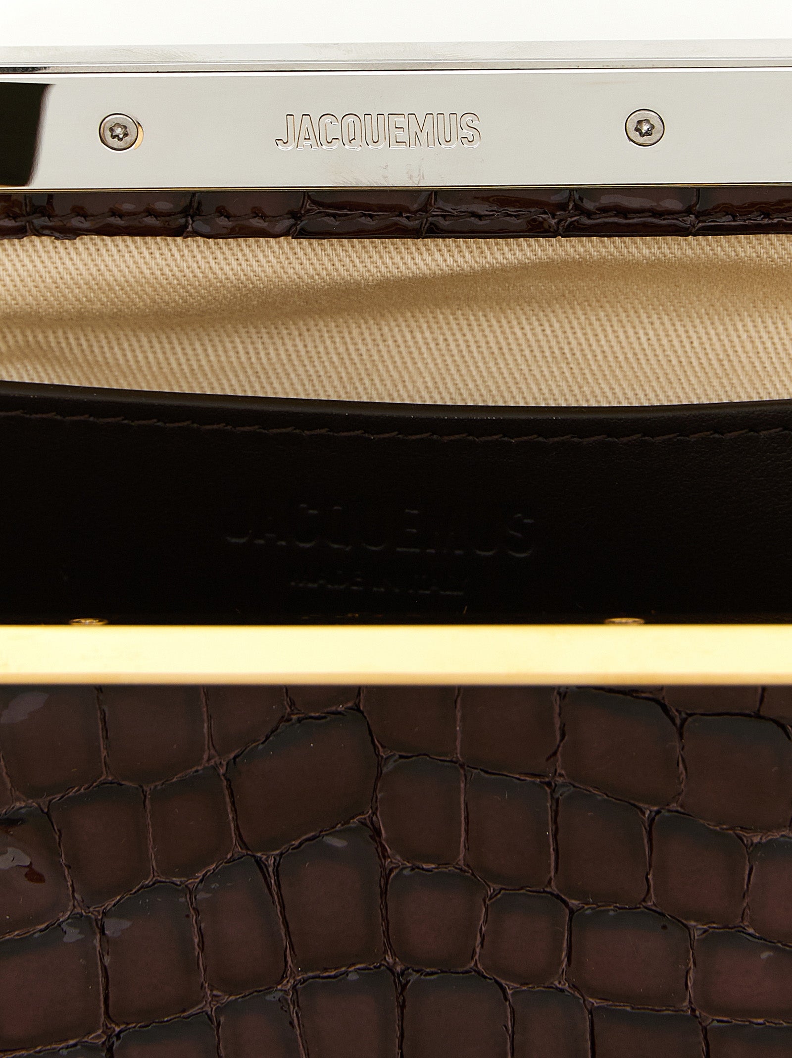 Jacquemus Braune Ziegenleder-Clutch