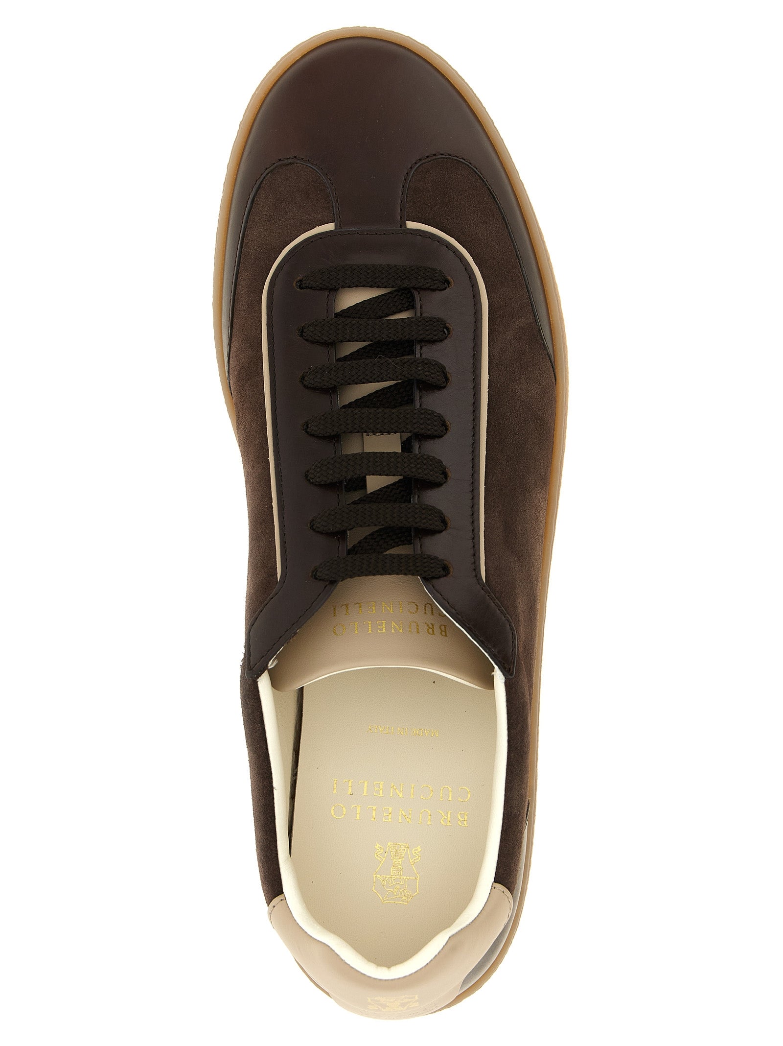 Brunello Cucinelli Sneakers aus braunem Kalbsleder
