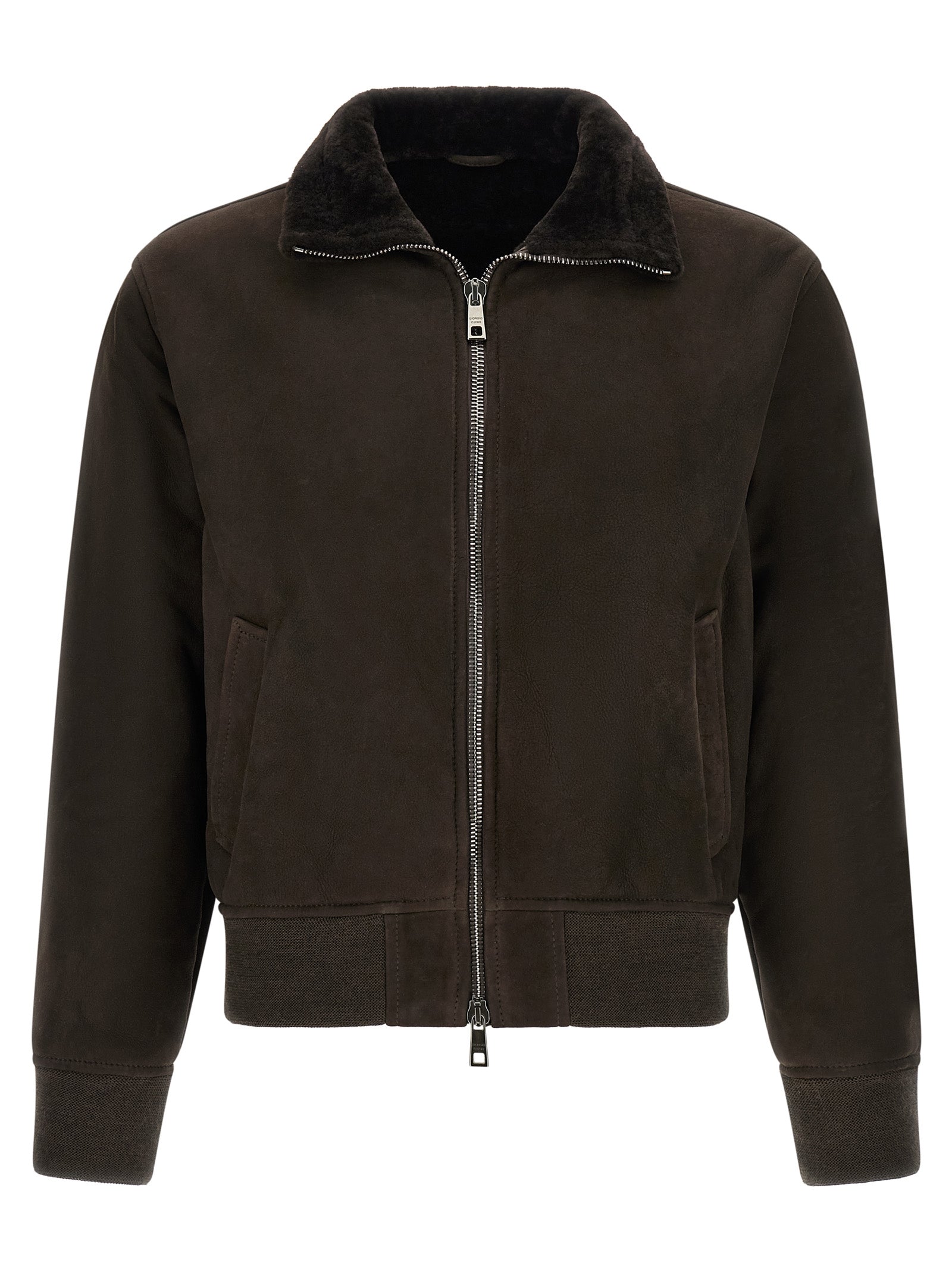 GIORGIO BRATO Braune Lammlederjacke