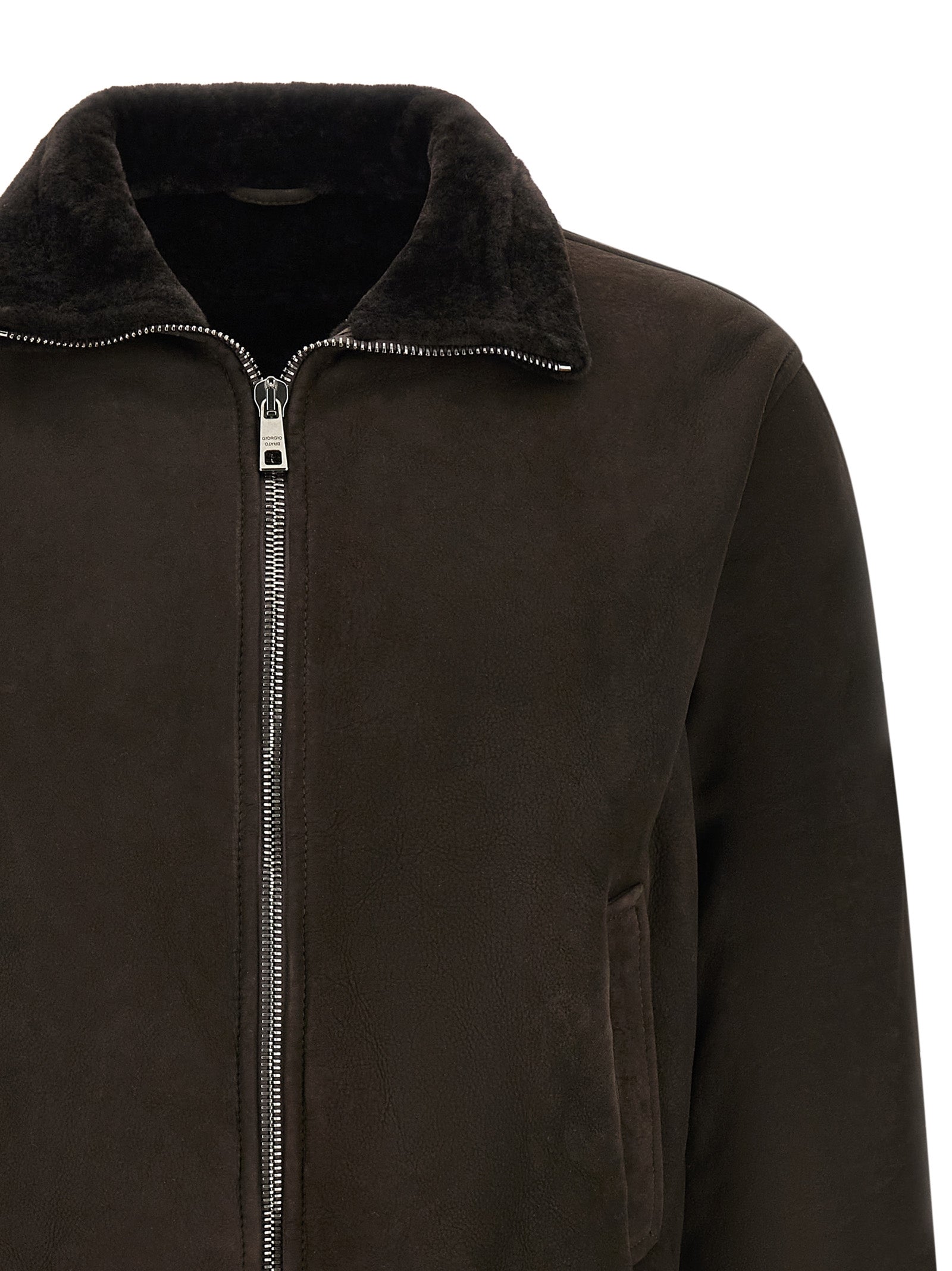 GIORGIO BRATO Braune Lammlederjacke