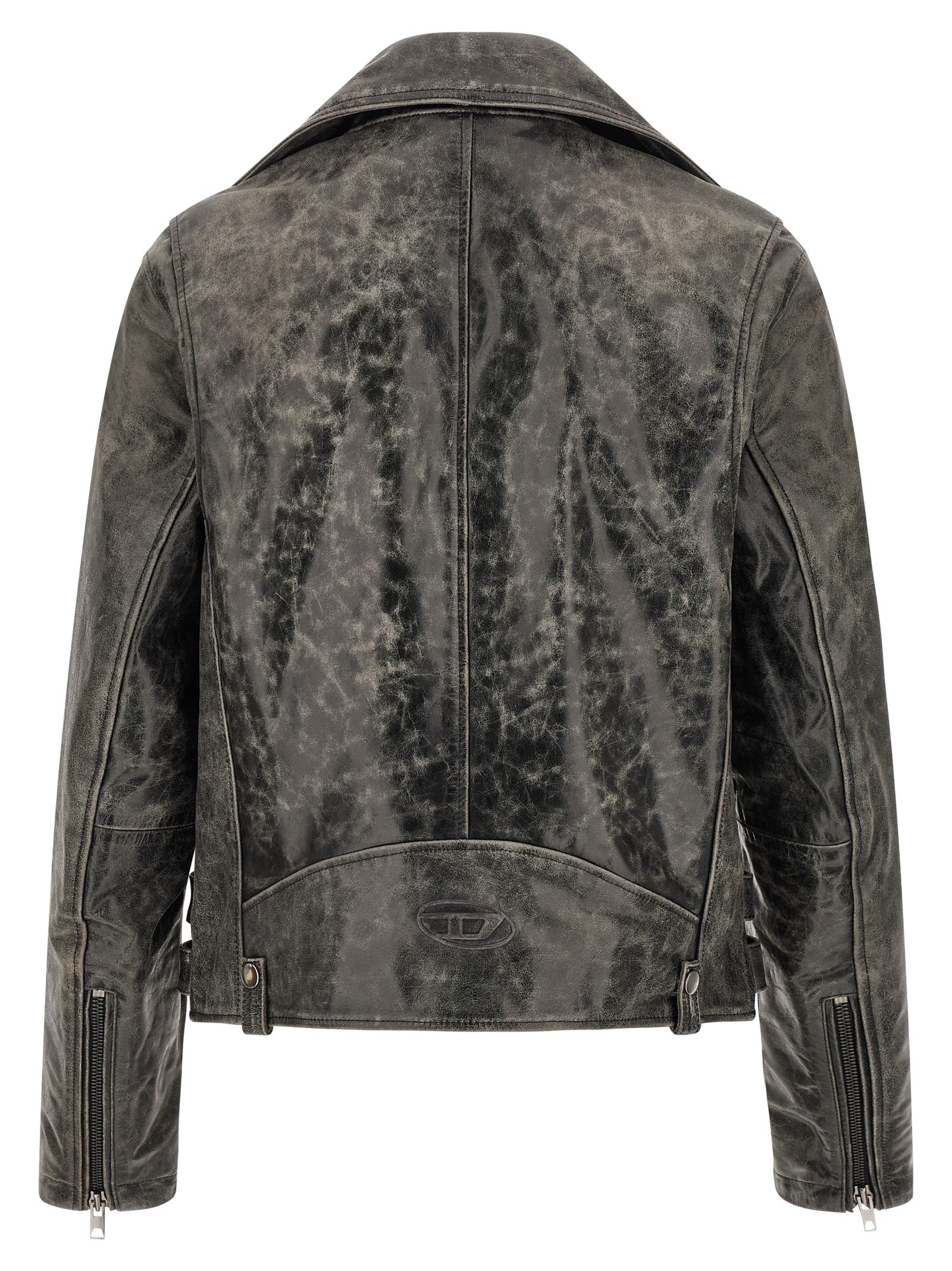 Diesel Graue Lederjacke aus Rindsleder