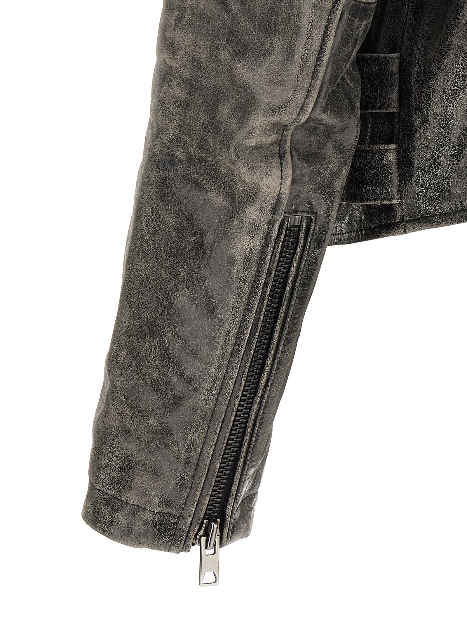 Diesel Graue Lederjacke aus Rindsleder