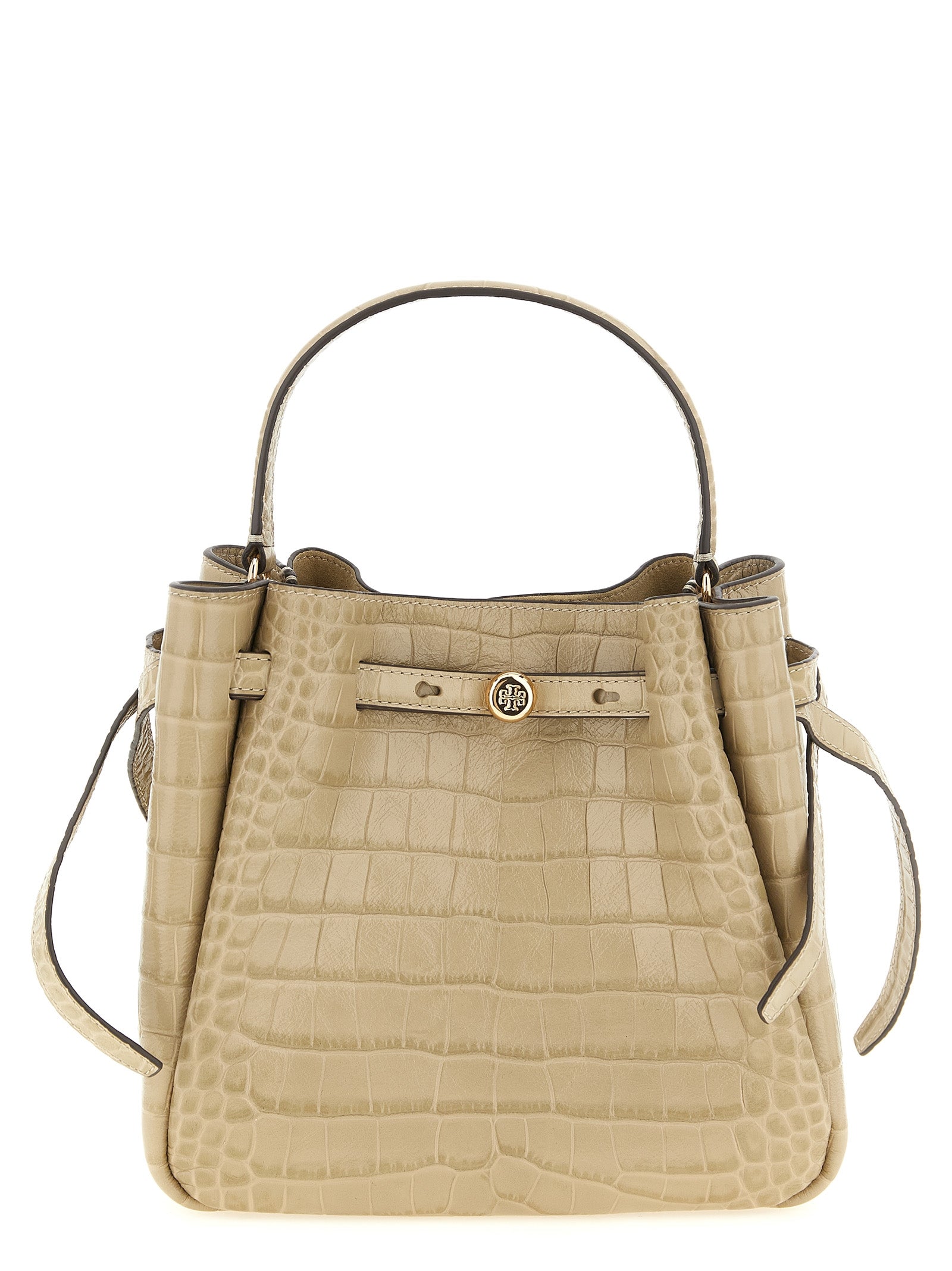 Tory Burch Beige Kalbsleder-Schultertasche