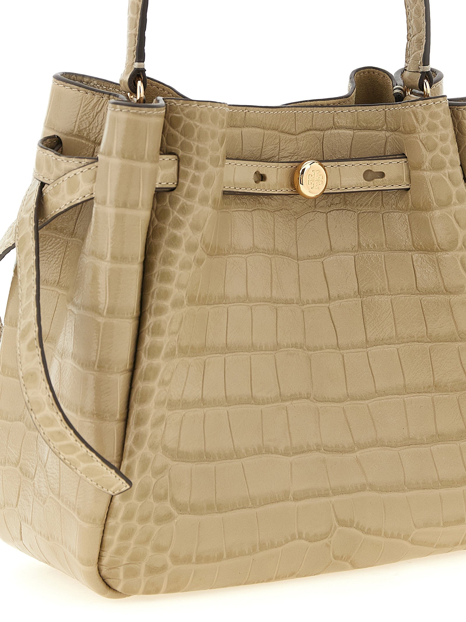 Tory Burch Beige Kalbsleder-Schultertasche