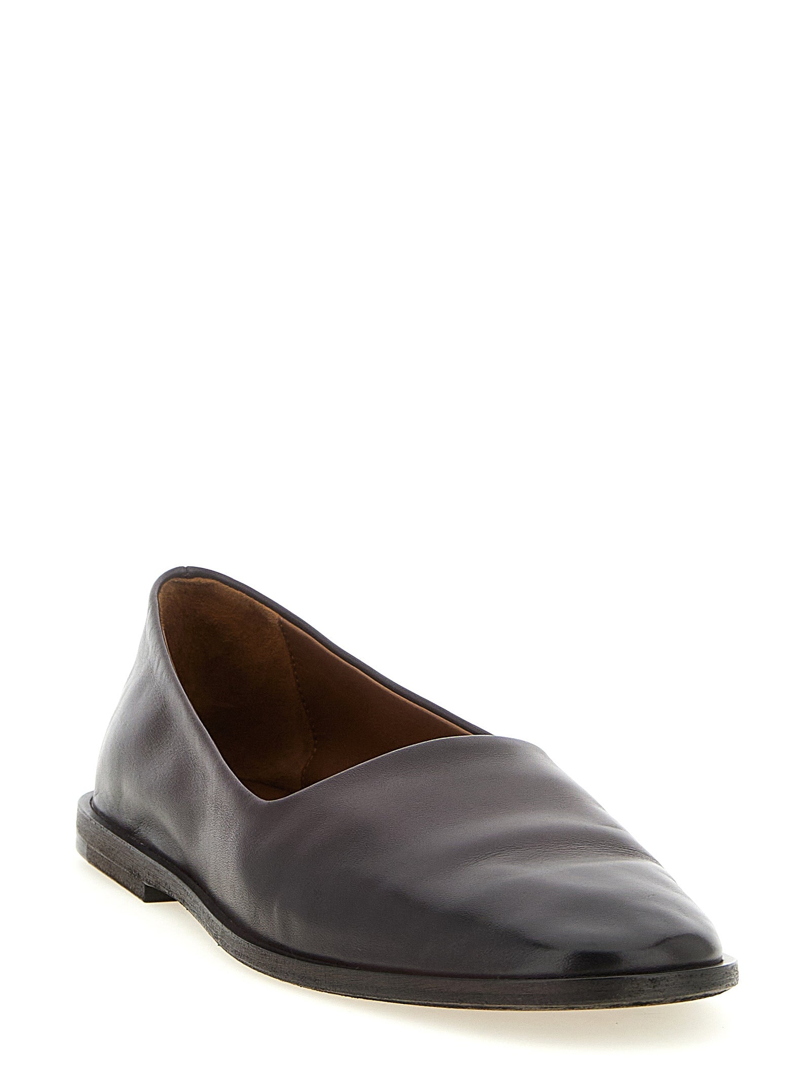 Marsell Ballerinas aus braunem Kalbsleder