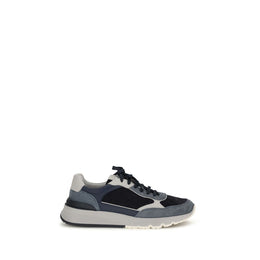 Brunello Cucinelli Blaue Kalbsleder Bos Taurus Sportschuhe