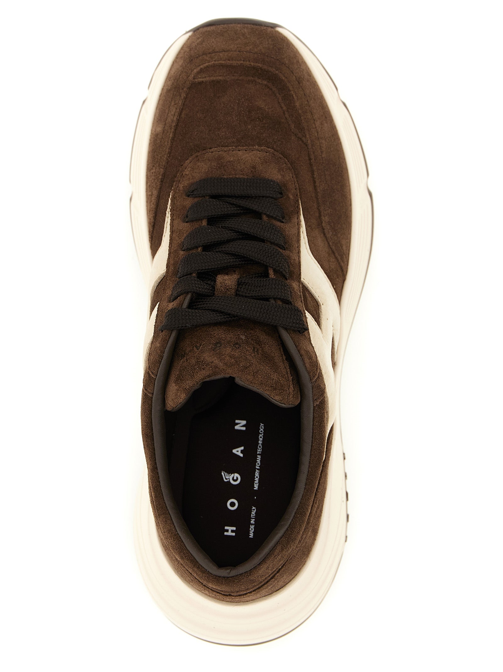 Hogan Braune Kalbsleder-Sneaker im Athletic-Stil