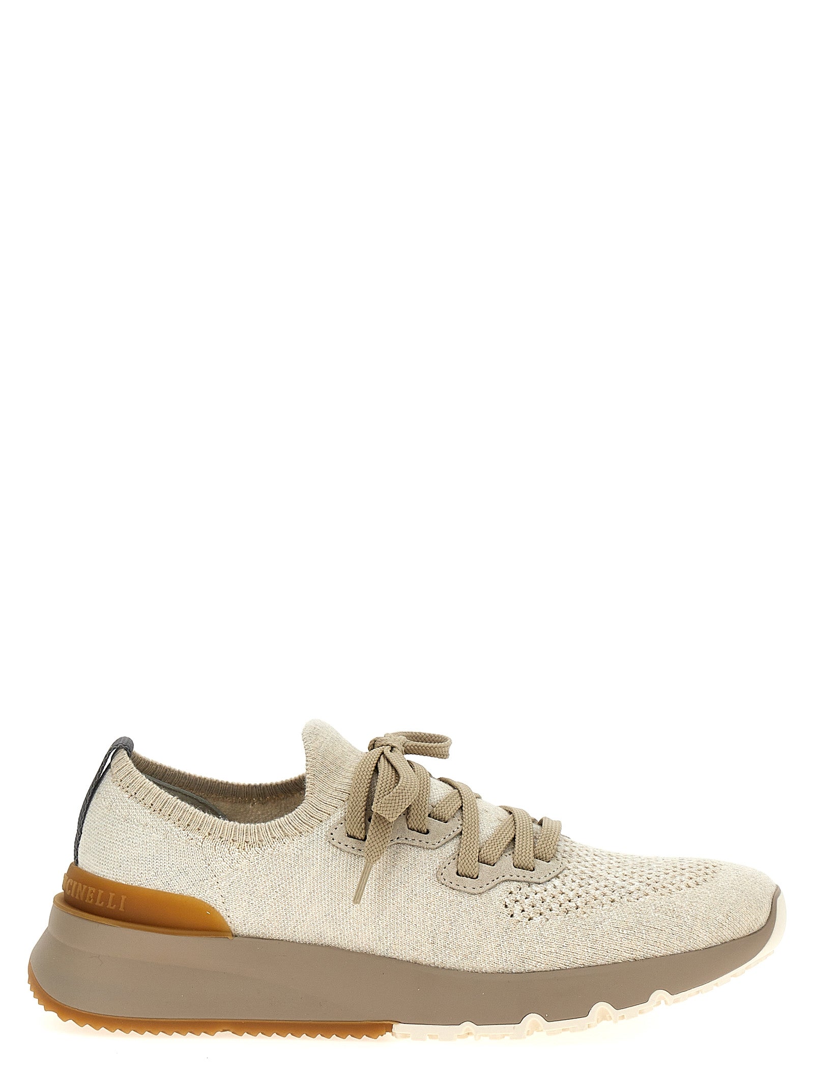 Brunello Cucinelli Beige Baumwoll Low-Top-Sneaker
