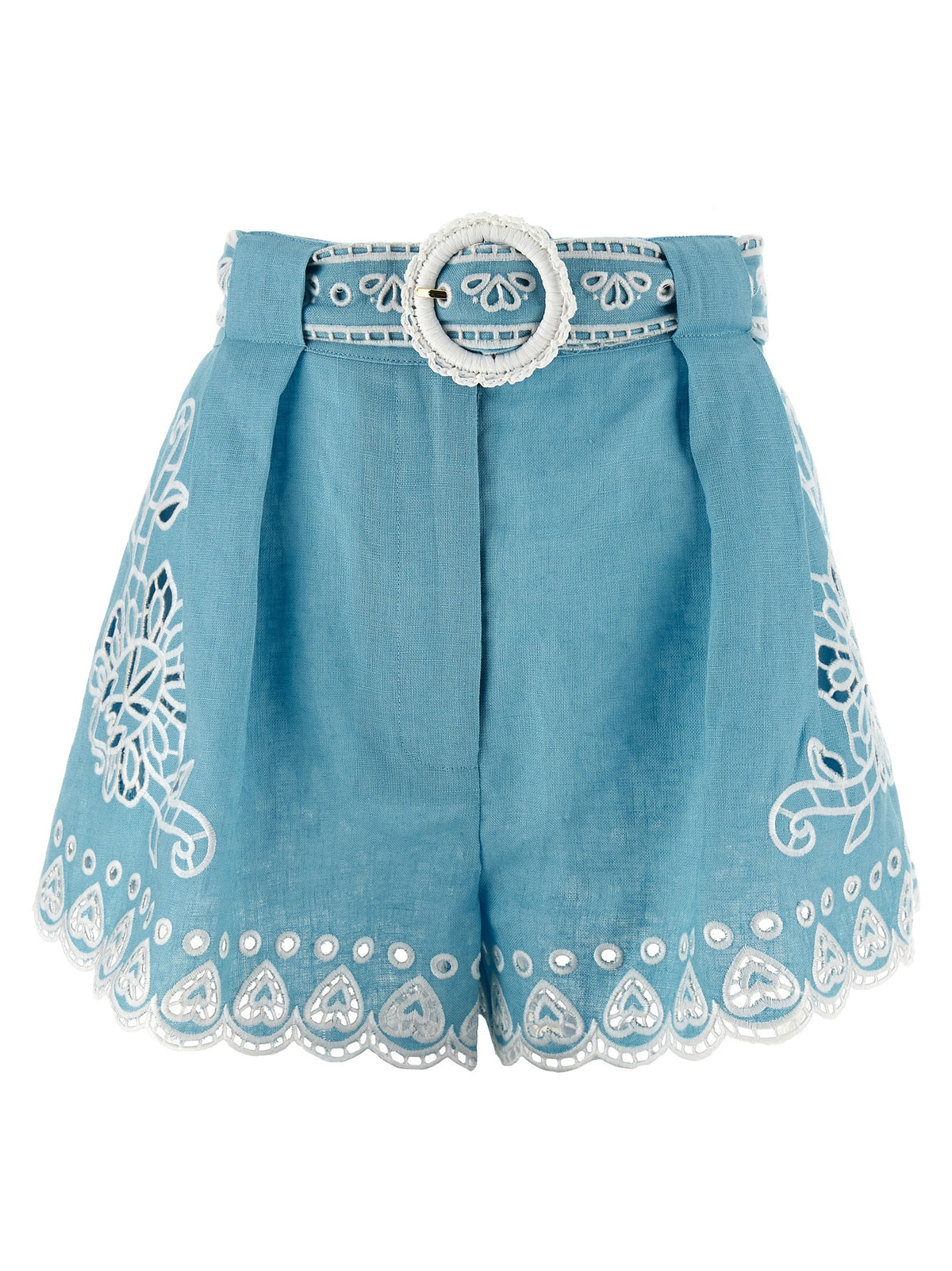 FARM RIO Blaue Leinen-Bermudashorts