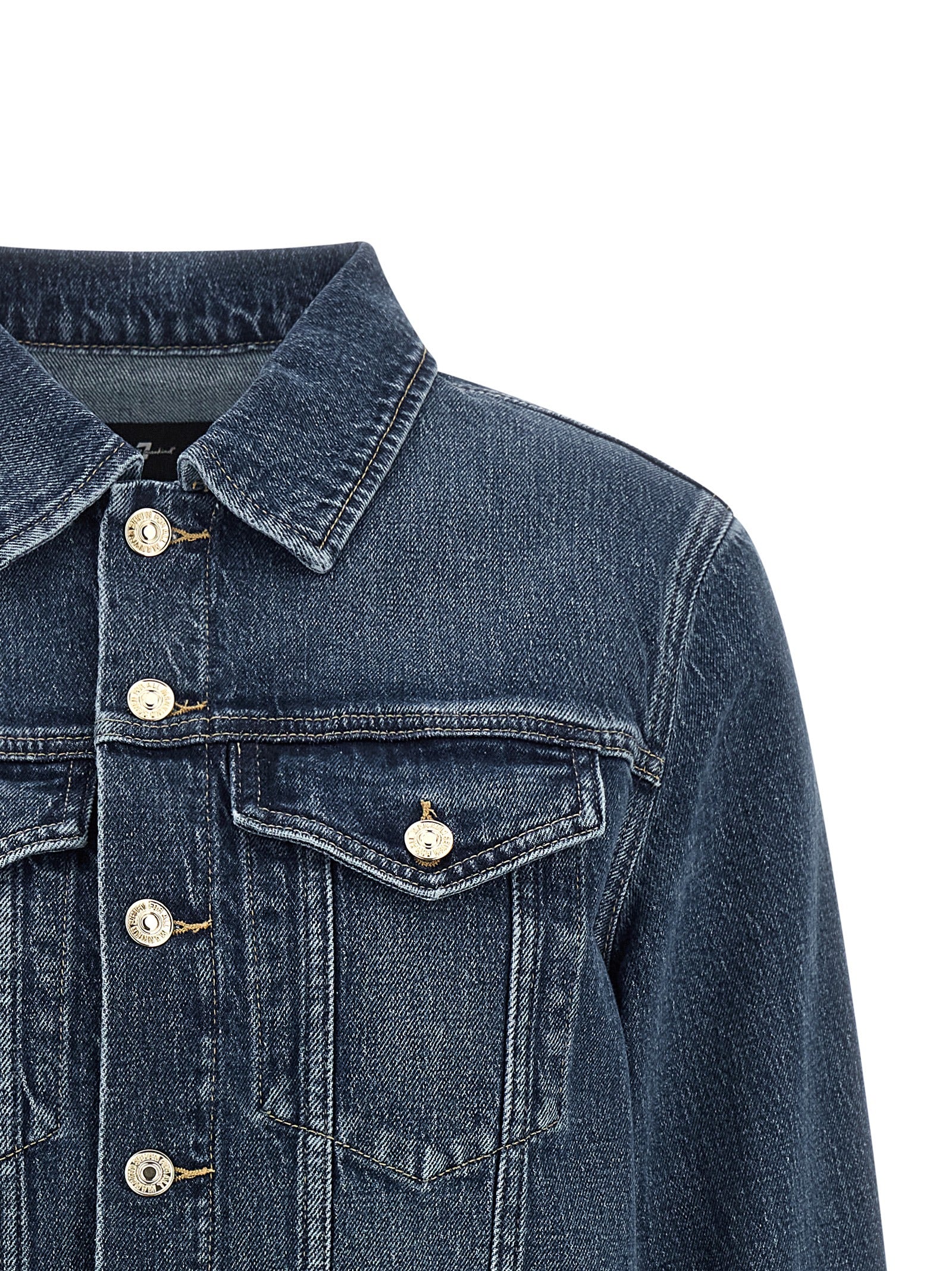 7 For All Mankind Blaue Jeansjacke aus Baumwolle