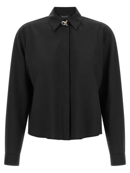 Fabiana Filippi Schwarze Bluse aus reiner Schurwolle