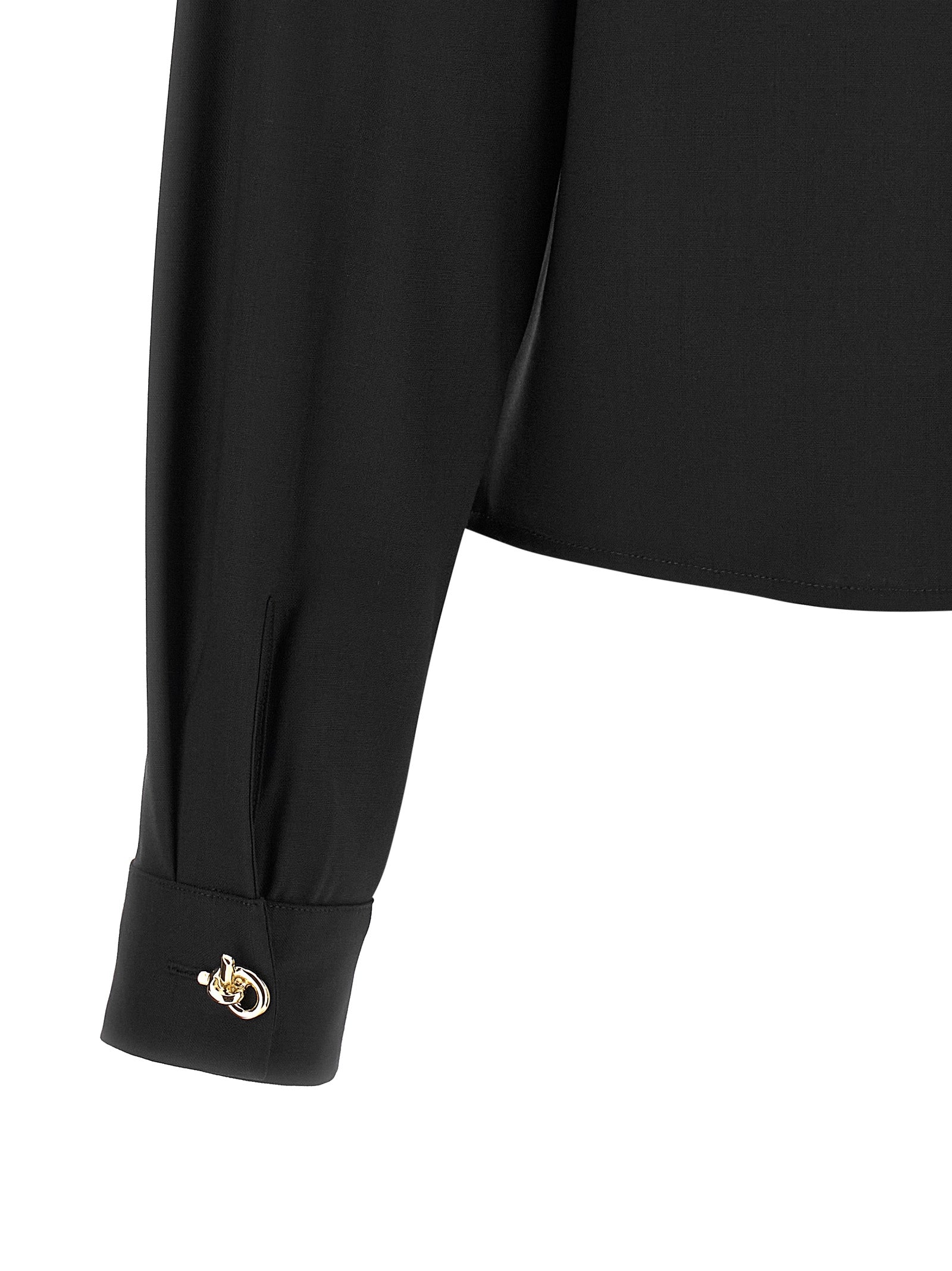 Fabiana Filippi Schwarze Bluse aus reiner Schurwolle