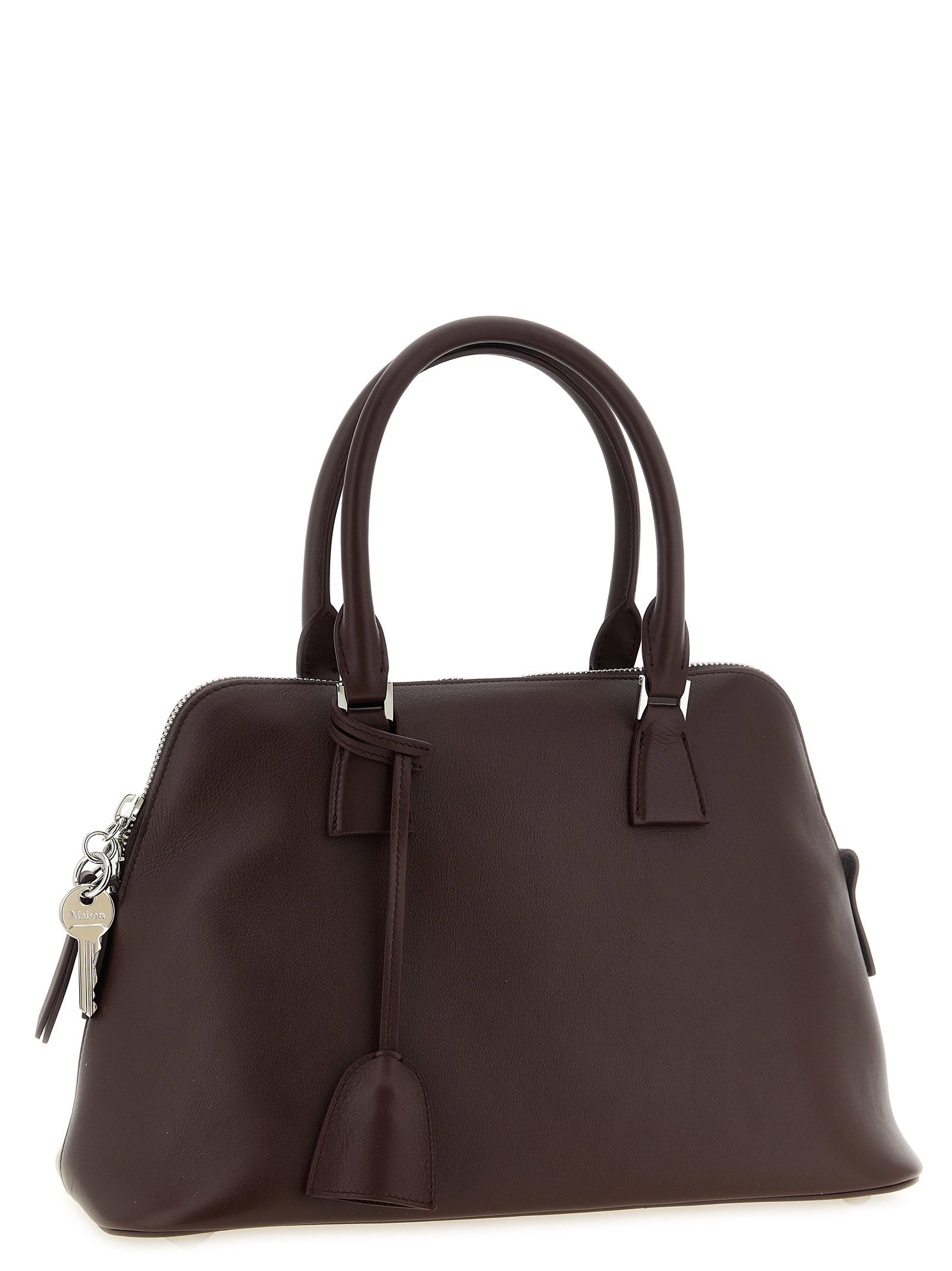 Maison Margiela Schultertasche aus bordeauxrotem Kalbsleder