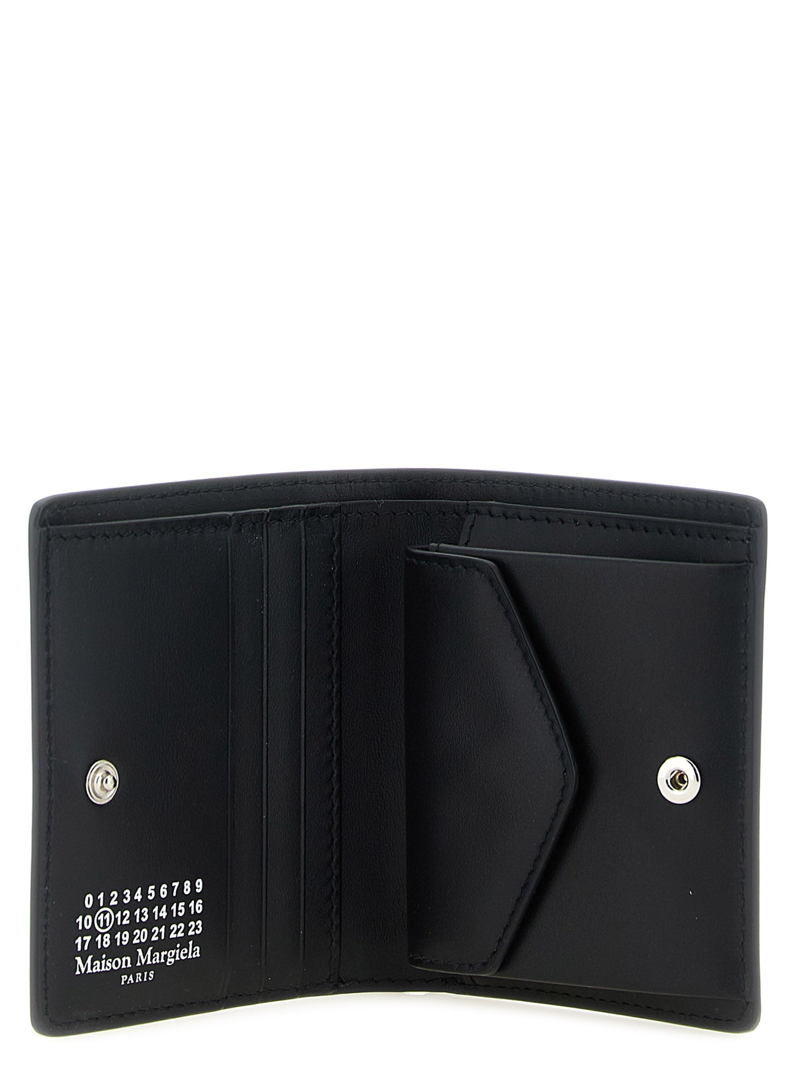 Maison Margiela Schwarzes Kalbsleder Portemonnaie