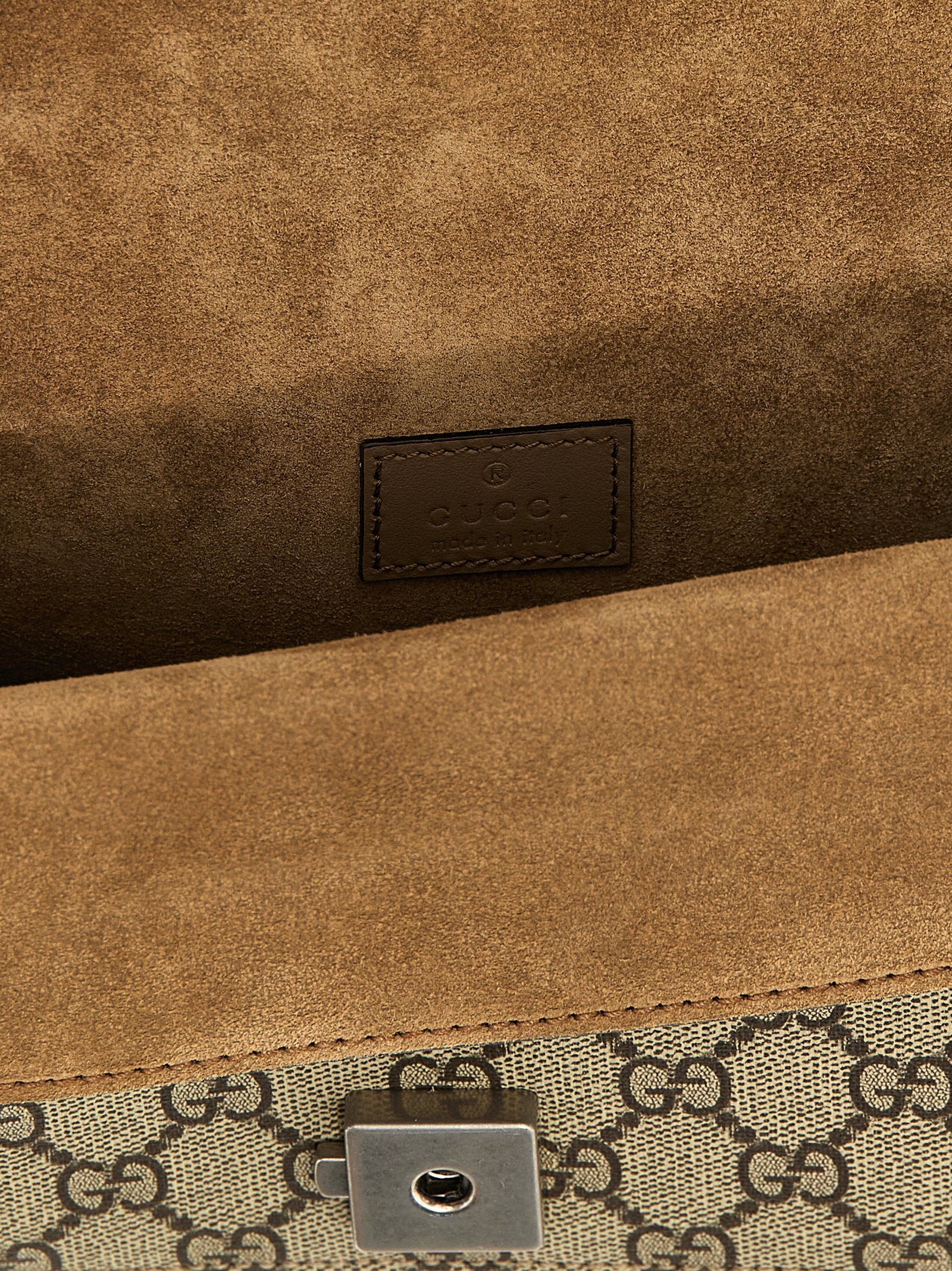 Gucci Beigefarbene Kalbshaut Schultertasche