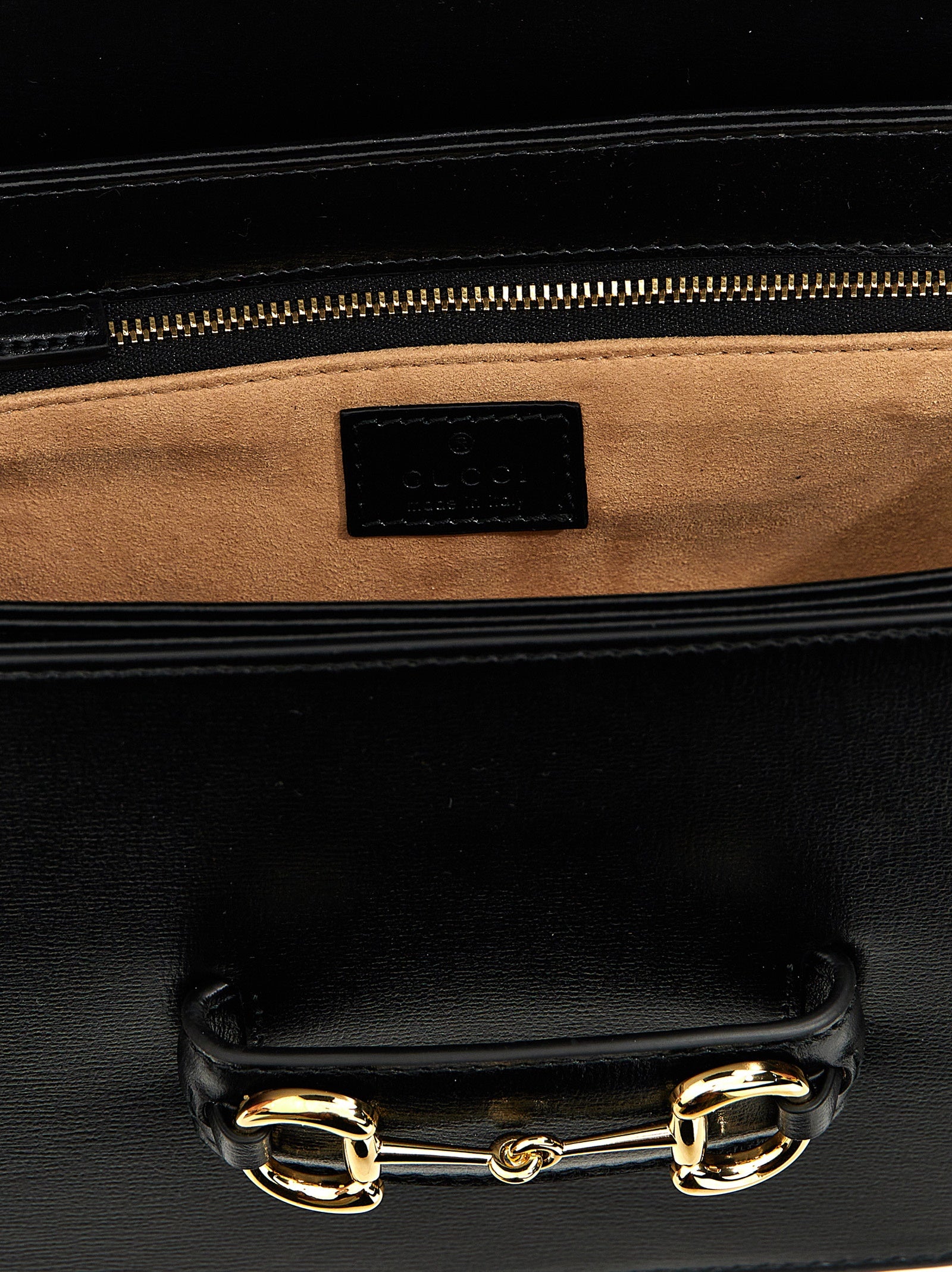 Gucci Schwarze Leder Umhängetasche