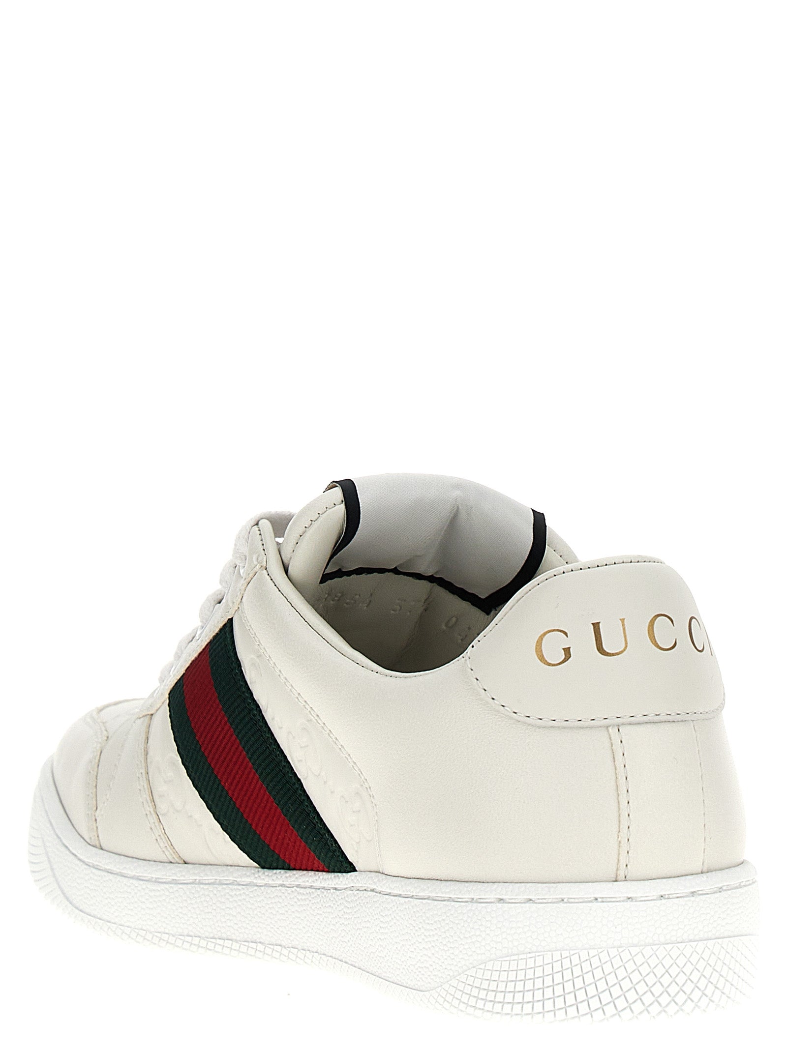Gucci Weiße Low-Top-Sneaker aus Lammleder