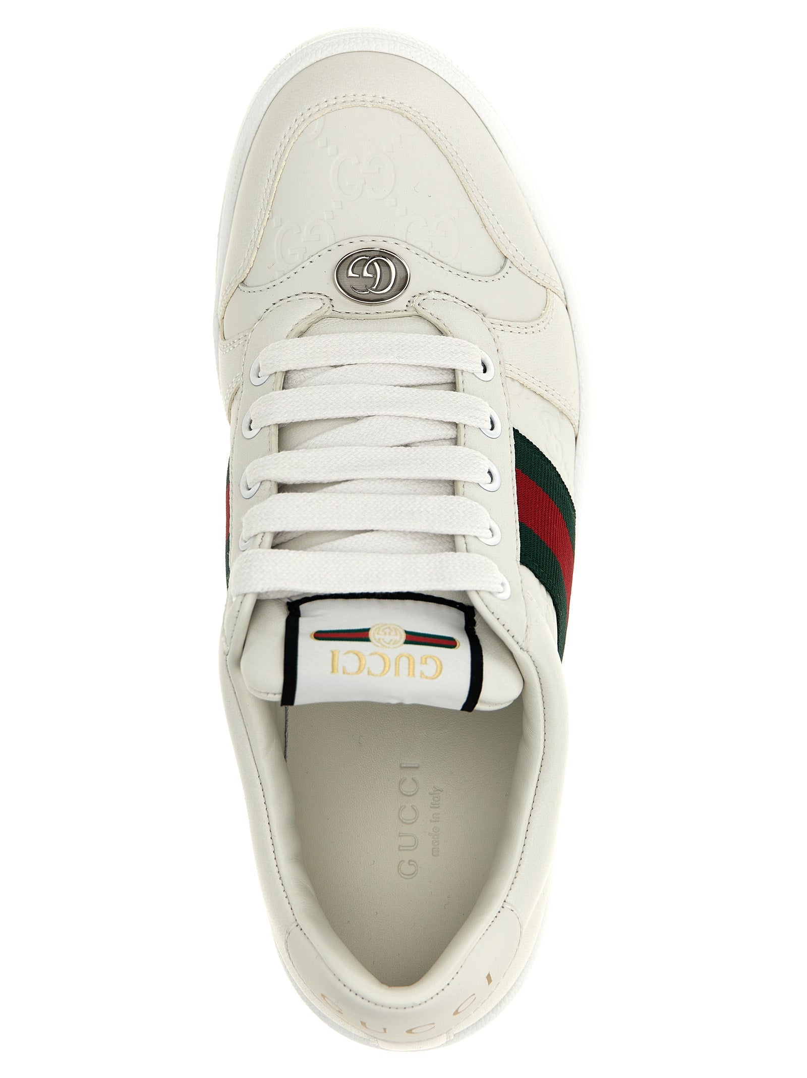 Gucci Weiße Low-Top-Sneaker aus Lammleder