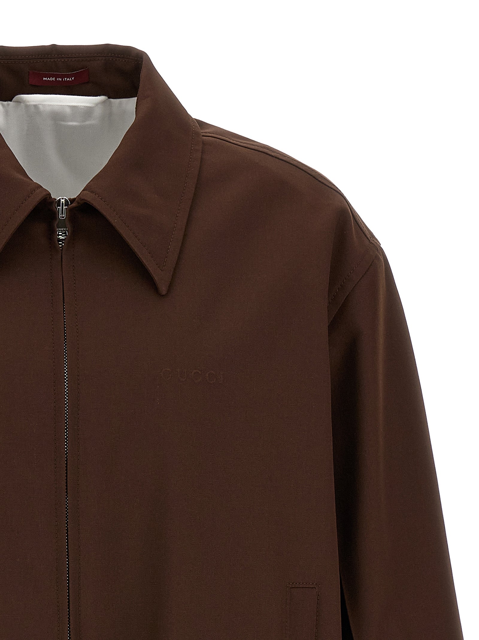 Gucci Brauner Wollmantel in voller Länge