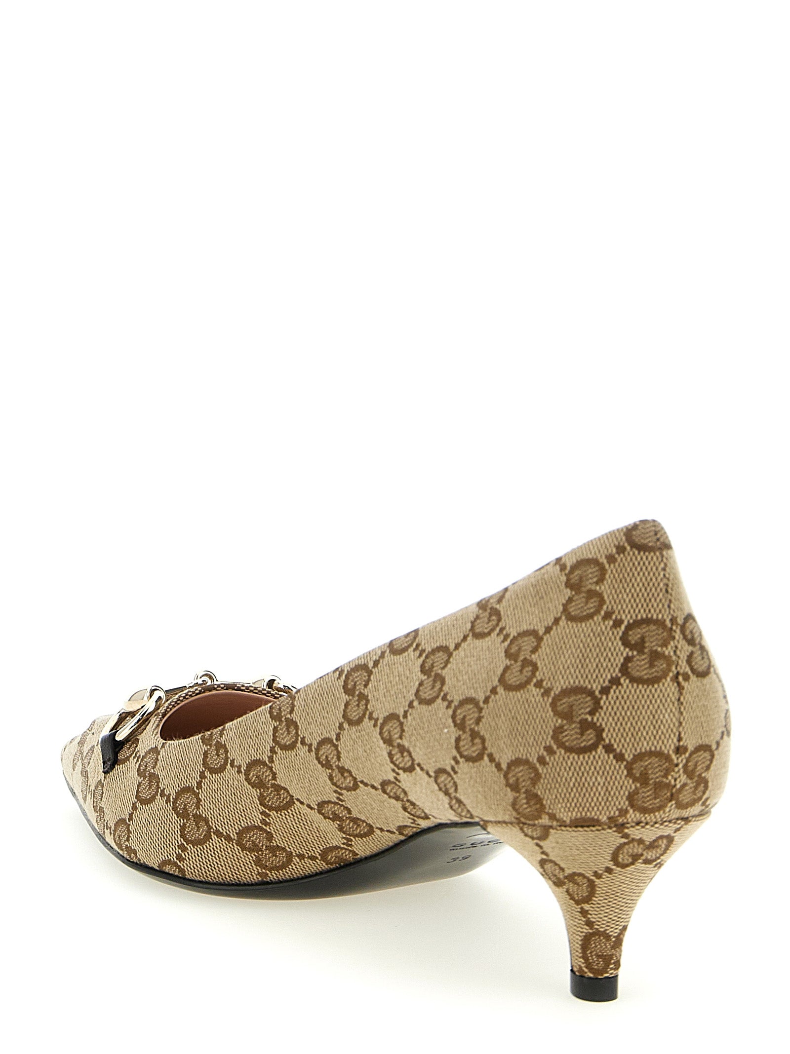 Gucci Beige Pumps mit mittlerem Absatz aus Polyester