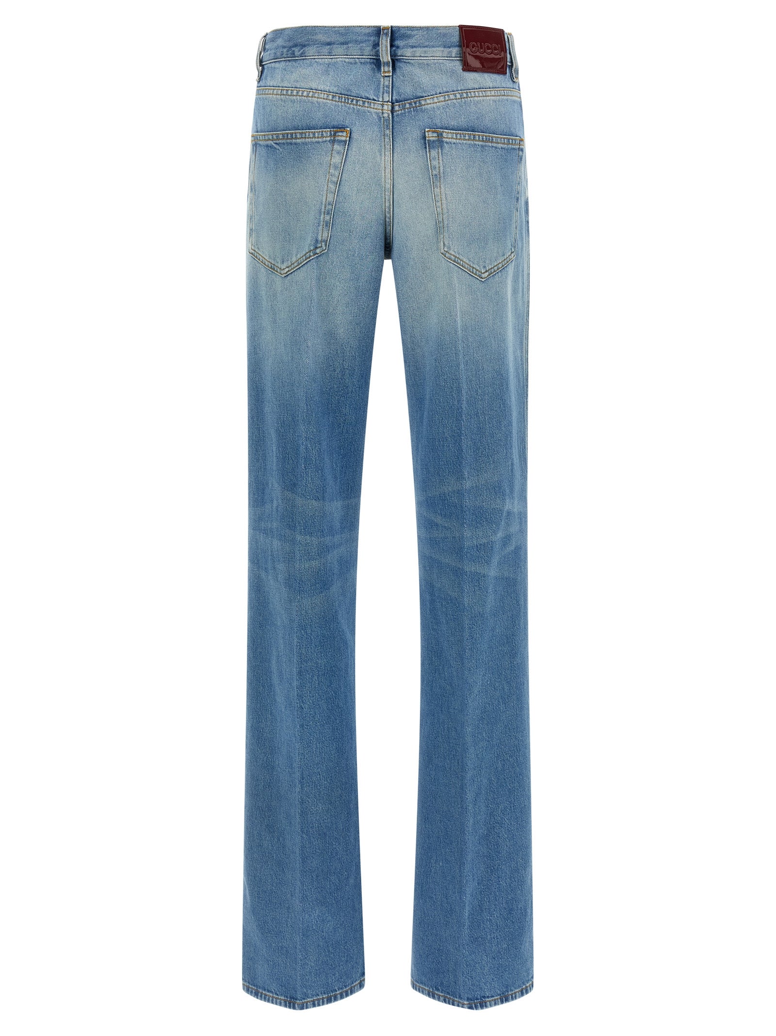 Gucci Blaue Baumwoll-Jeans mit ausgestelltem Bein