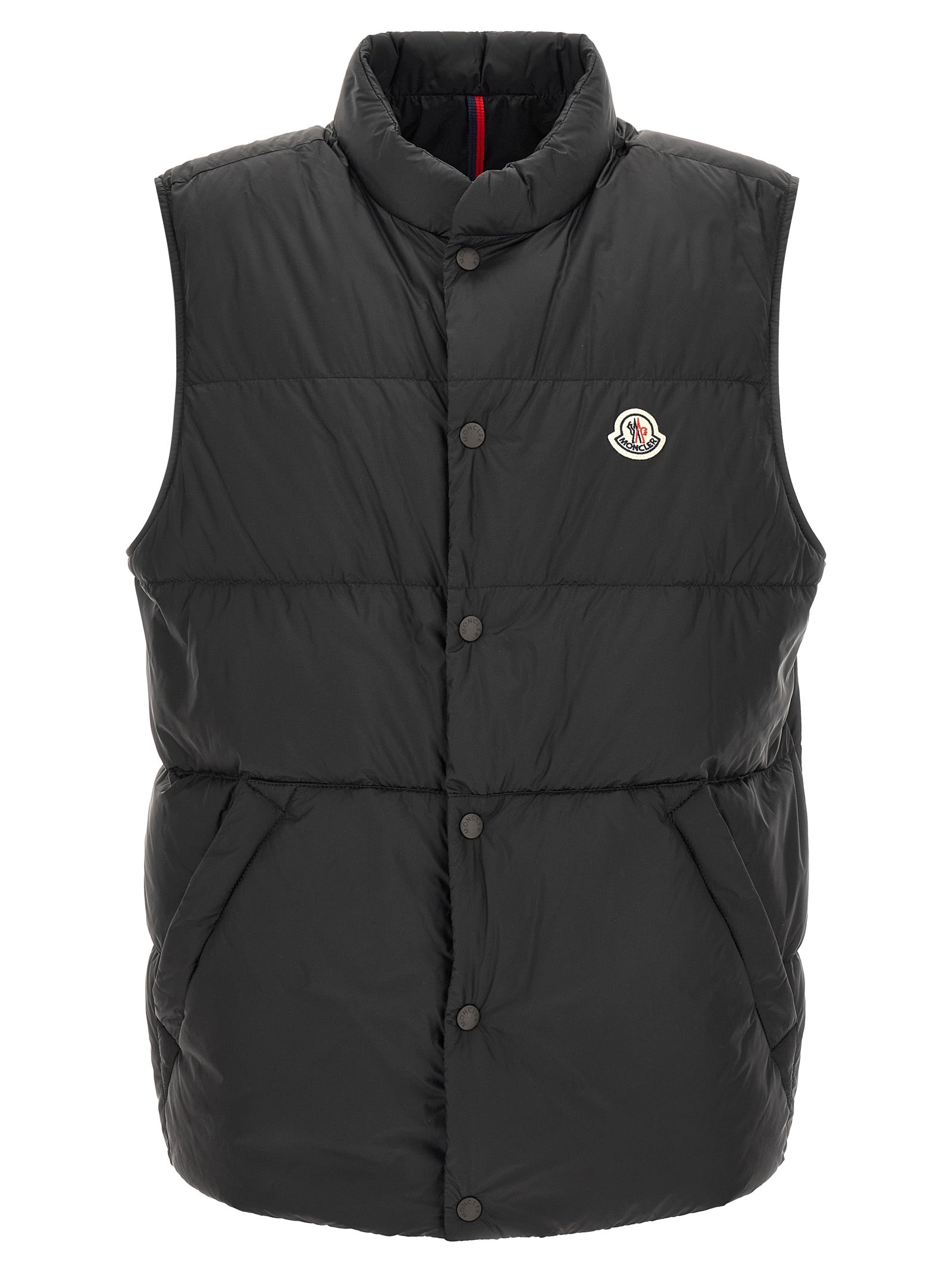 Moncler Schwarze ärmellose Jacke aus Polyamid