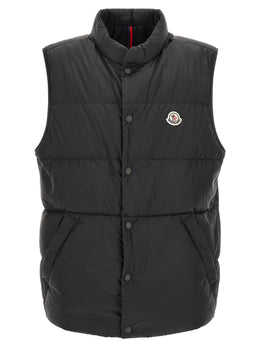 Moncler Schwarze ärmellose Jacke aus Polyamid