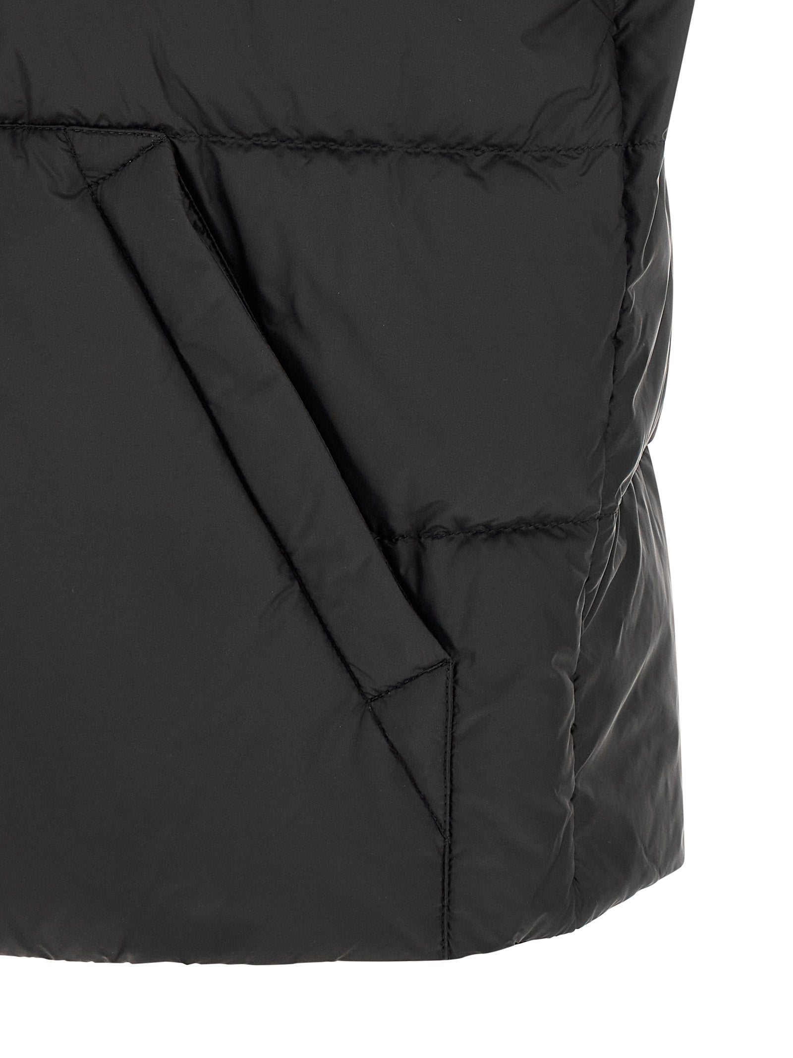 Moncler Schwarze ärmellose Jacke aus Polyamid