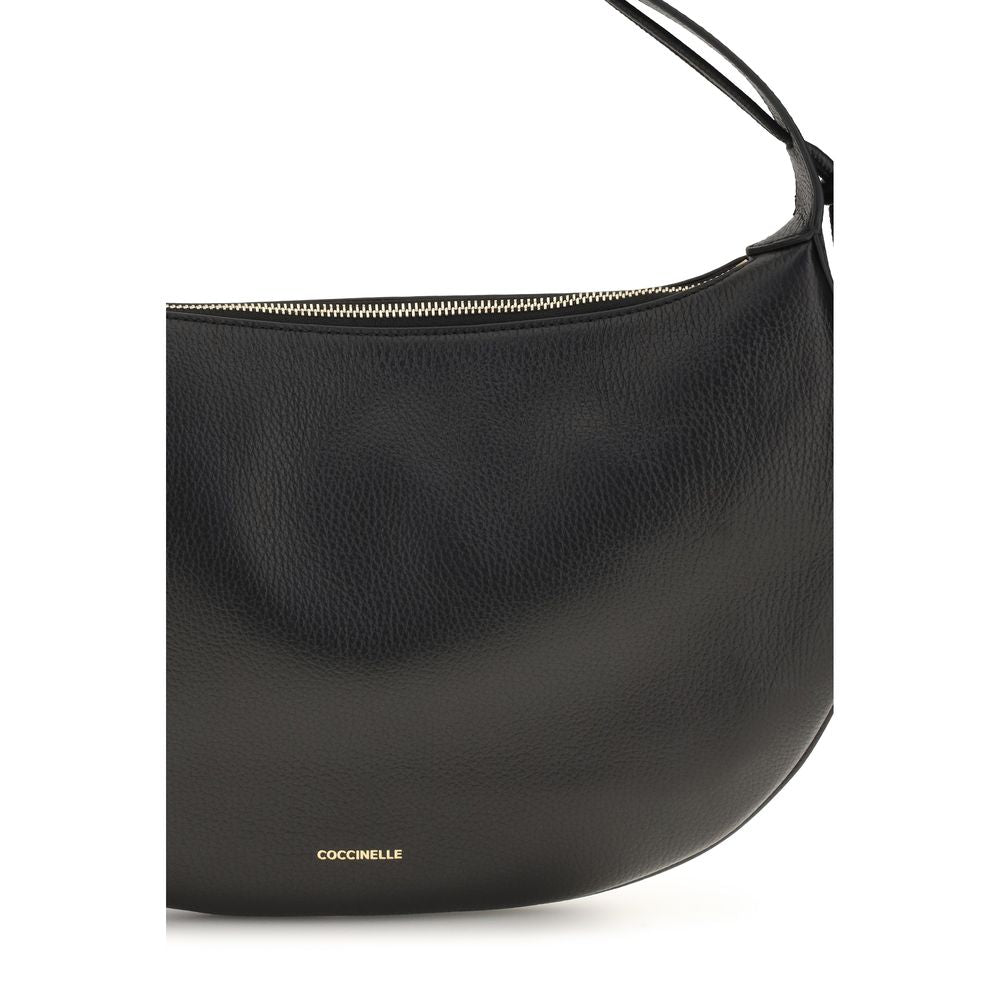 Coccinelle Schwarze Bos Taurus Kalbsleder Schultertasche