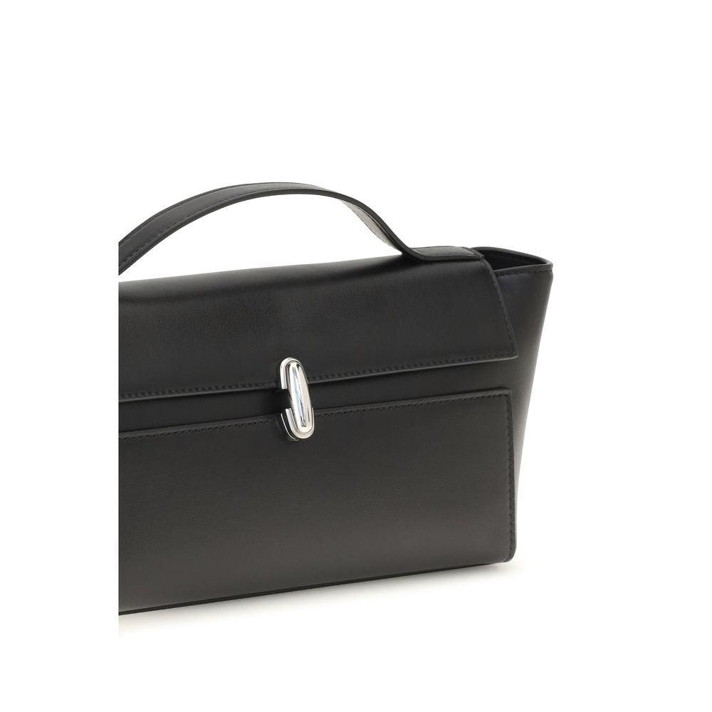 Savette Schwarze Bos Taurus Kalbsleder Schultertasche