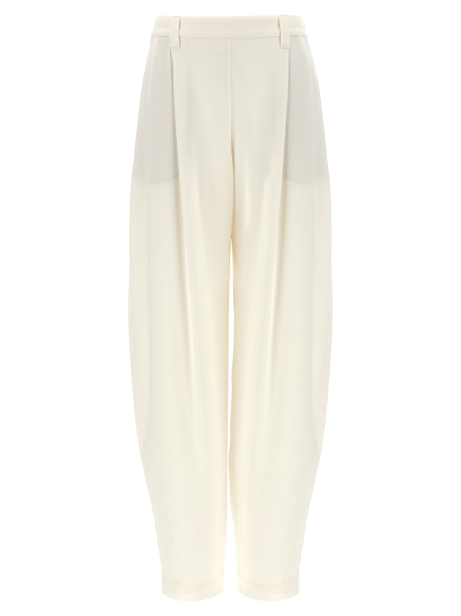 Brunello Cucinelli Weiße Seidenhose für den Alltag
