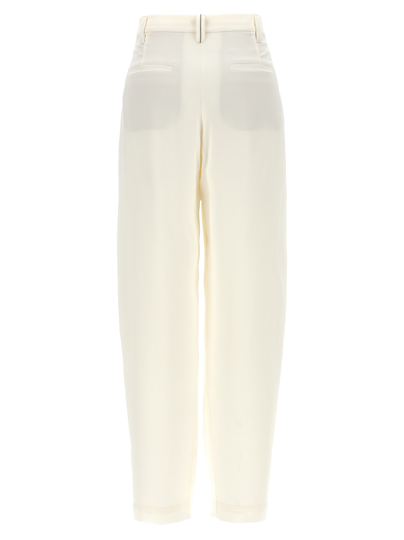 Brunello Cucinelli Weiße Seidenhose für den Alltag