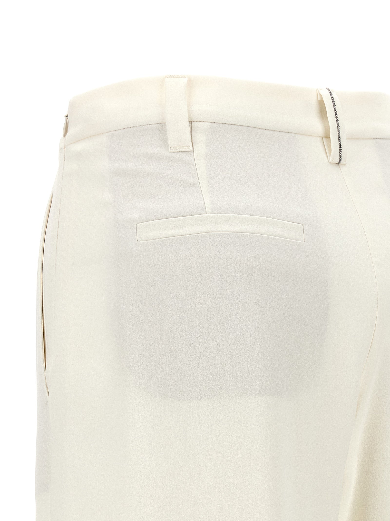 Brunello Cucinelli Weiße Seidenhose für den Alltag