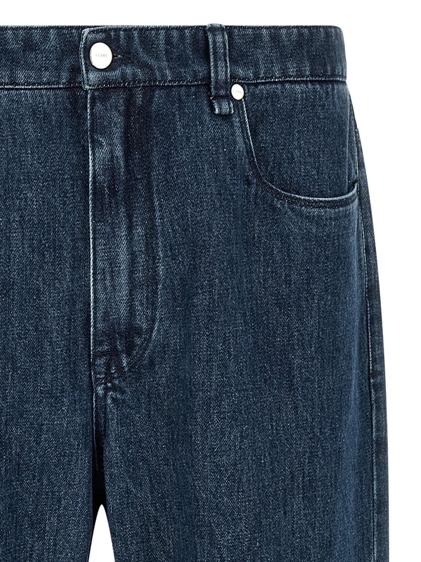 Fendi Blaue Baumwoll-Jeans mit ausgestelltem Bein