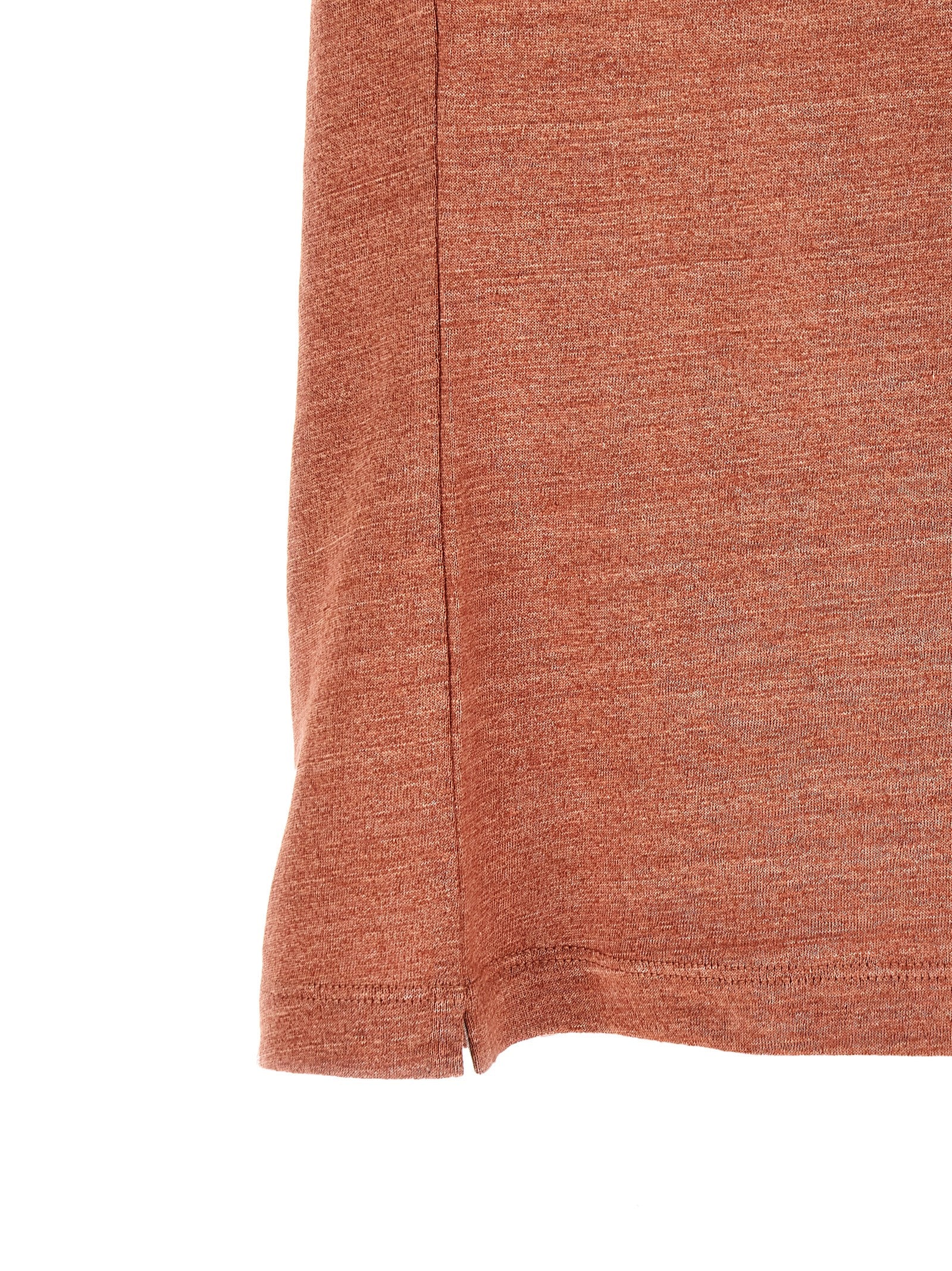 Brunello Cucinelli Orange Leinen Poloshirt