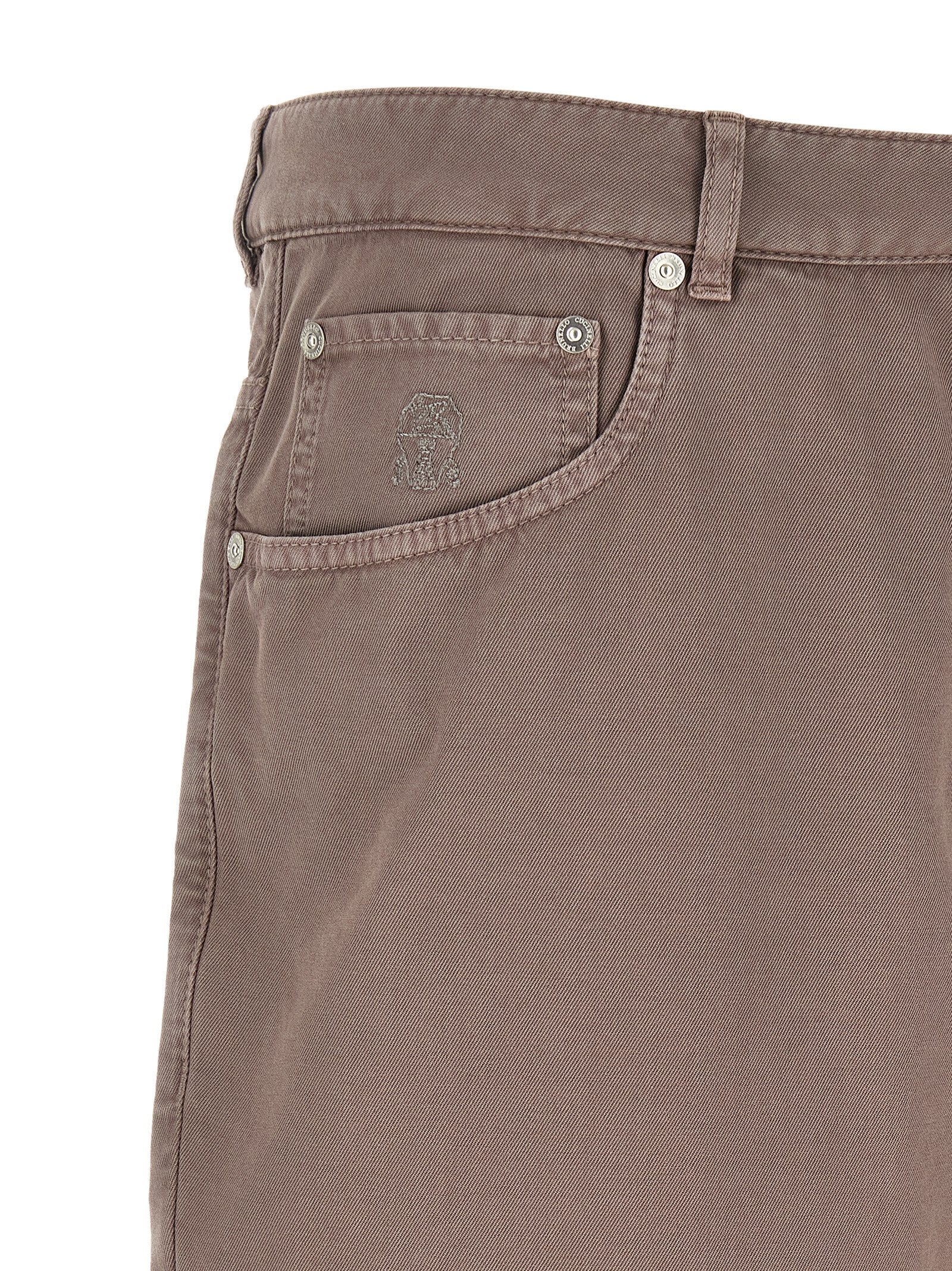 Brunello Cucinelli Braune Baumwollhose für die Freizeit