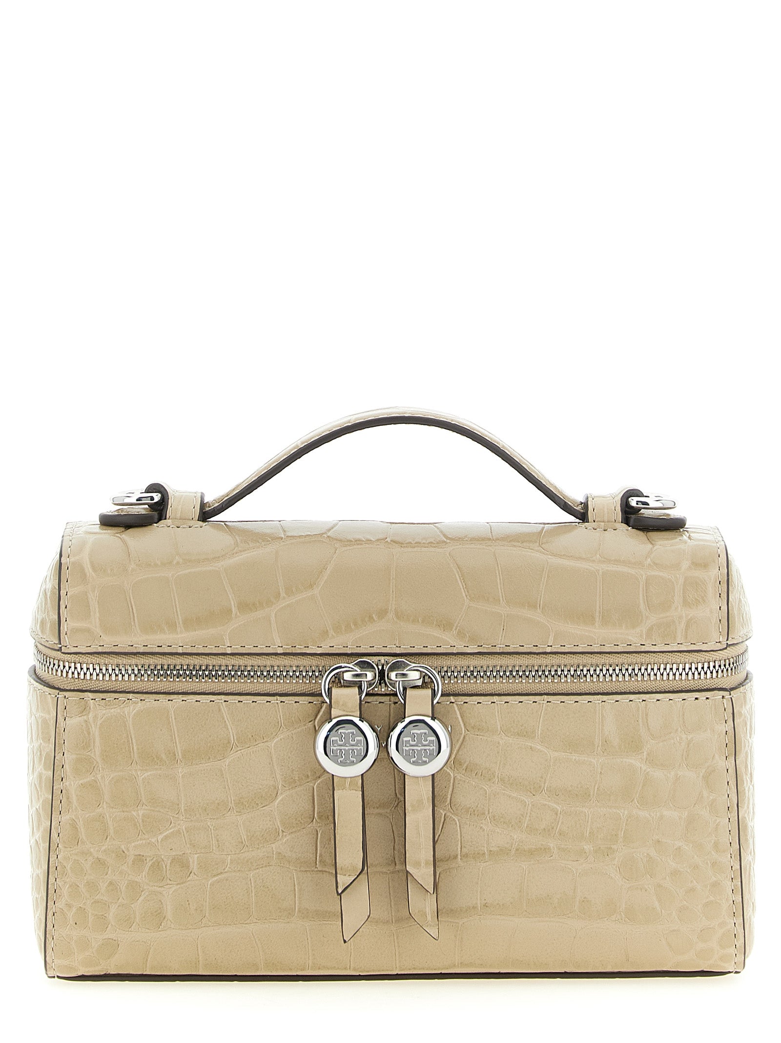 Tory Burch Beige Kalbsleder-Schultertasche