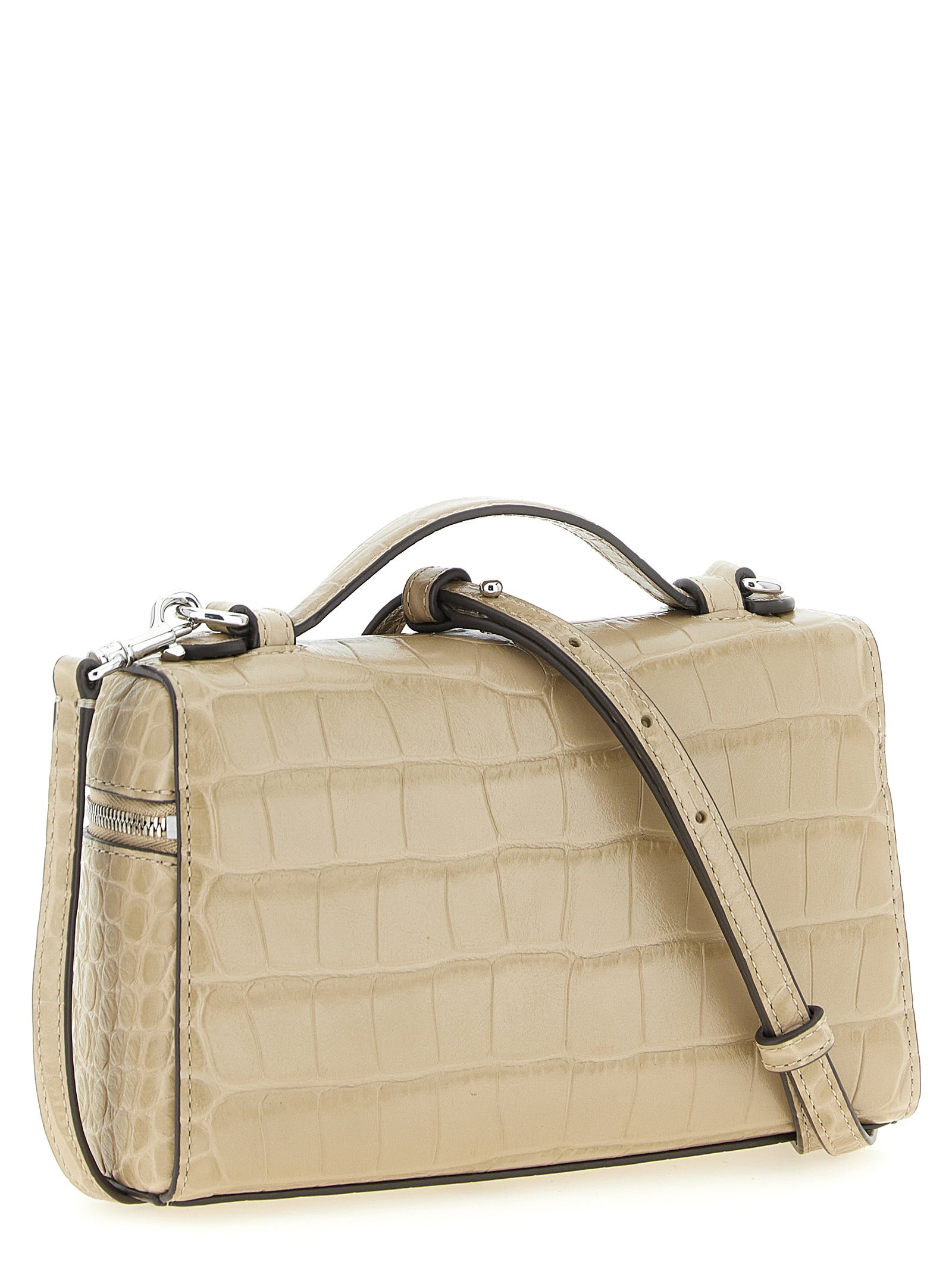 Tory Burch Beige Kalbsleder-Schultertasche