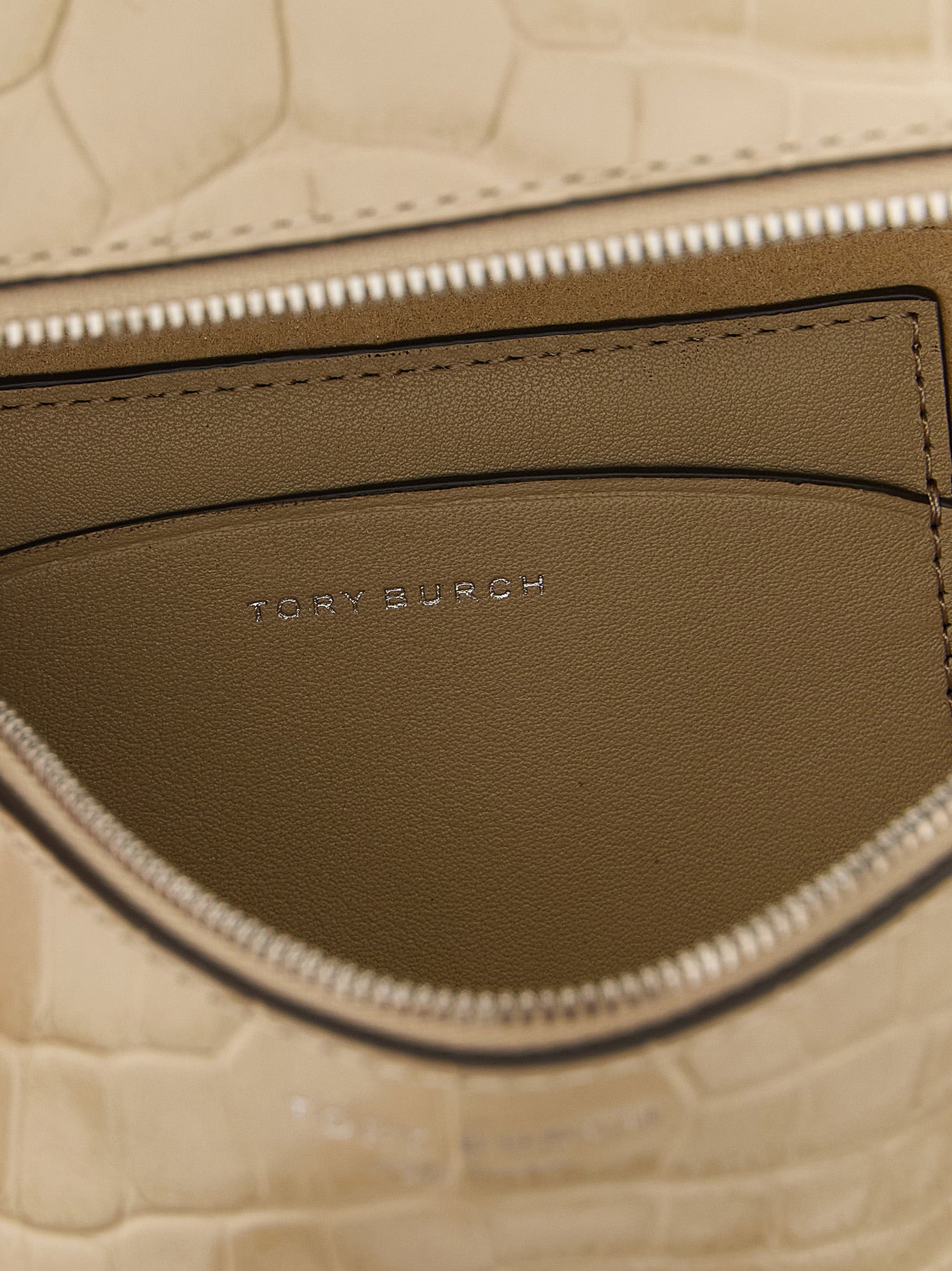Tory Burch Beige Kalbsleder-Schultertasche