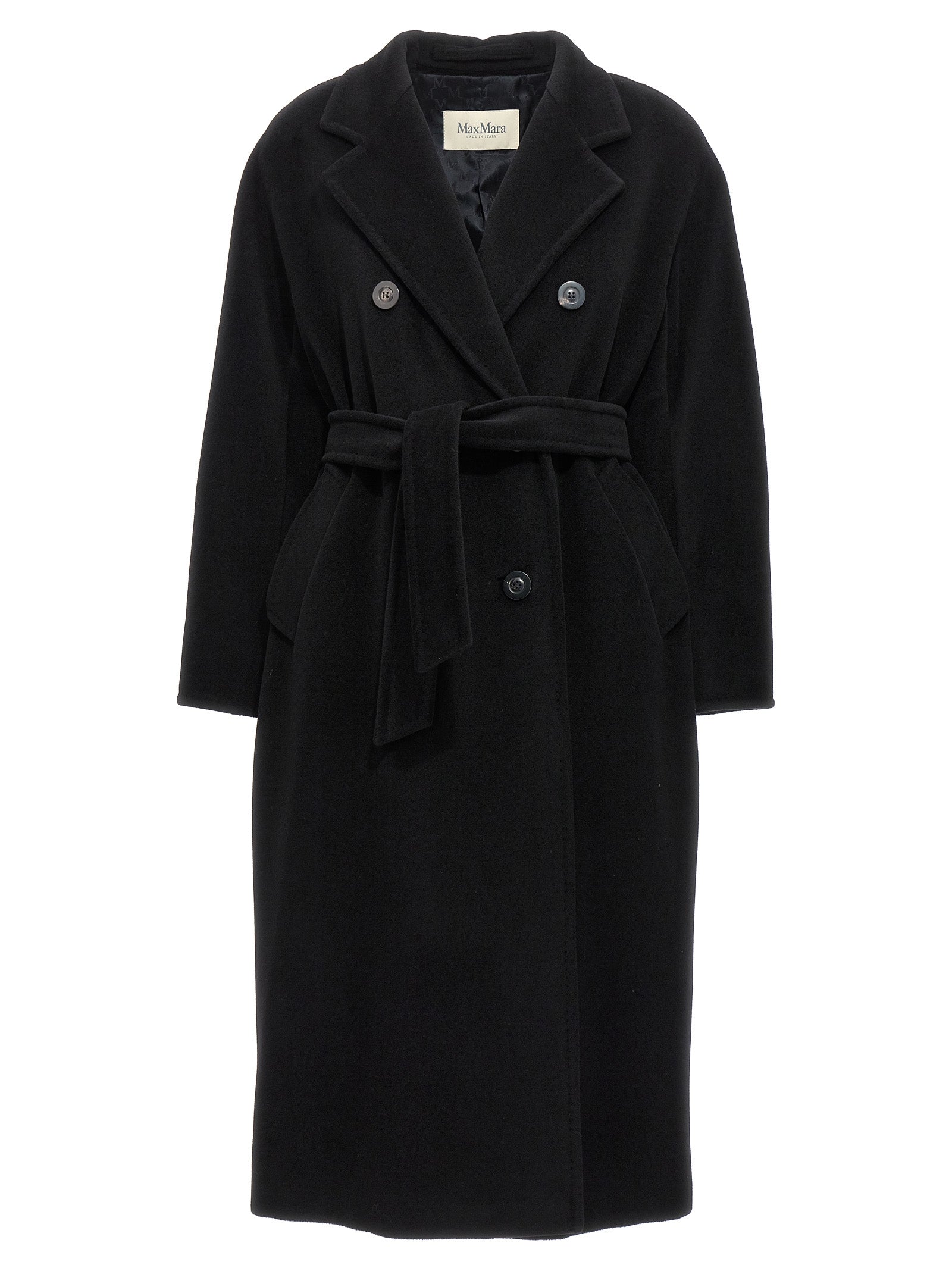 Max Mara Schwarzer Wollmantel aus reiner Schurwolle