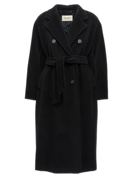 Max Mara Schwarzer Wollmantel aus reiner Schurwolle