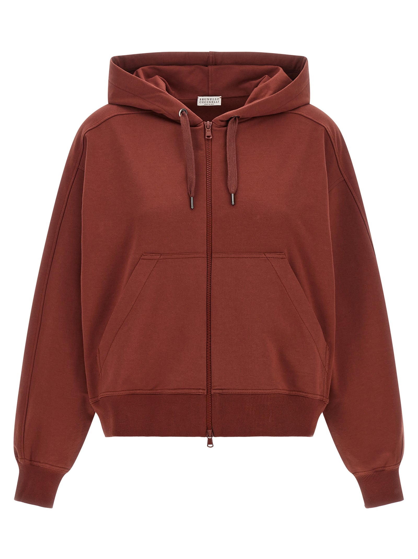 Brunello Cucinelli Sweatshirt aus Baumwolle in Bordeaux