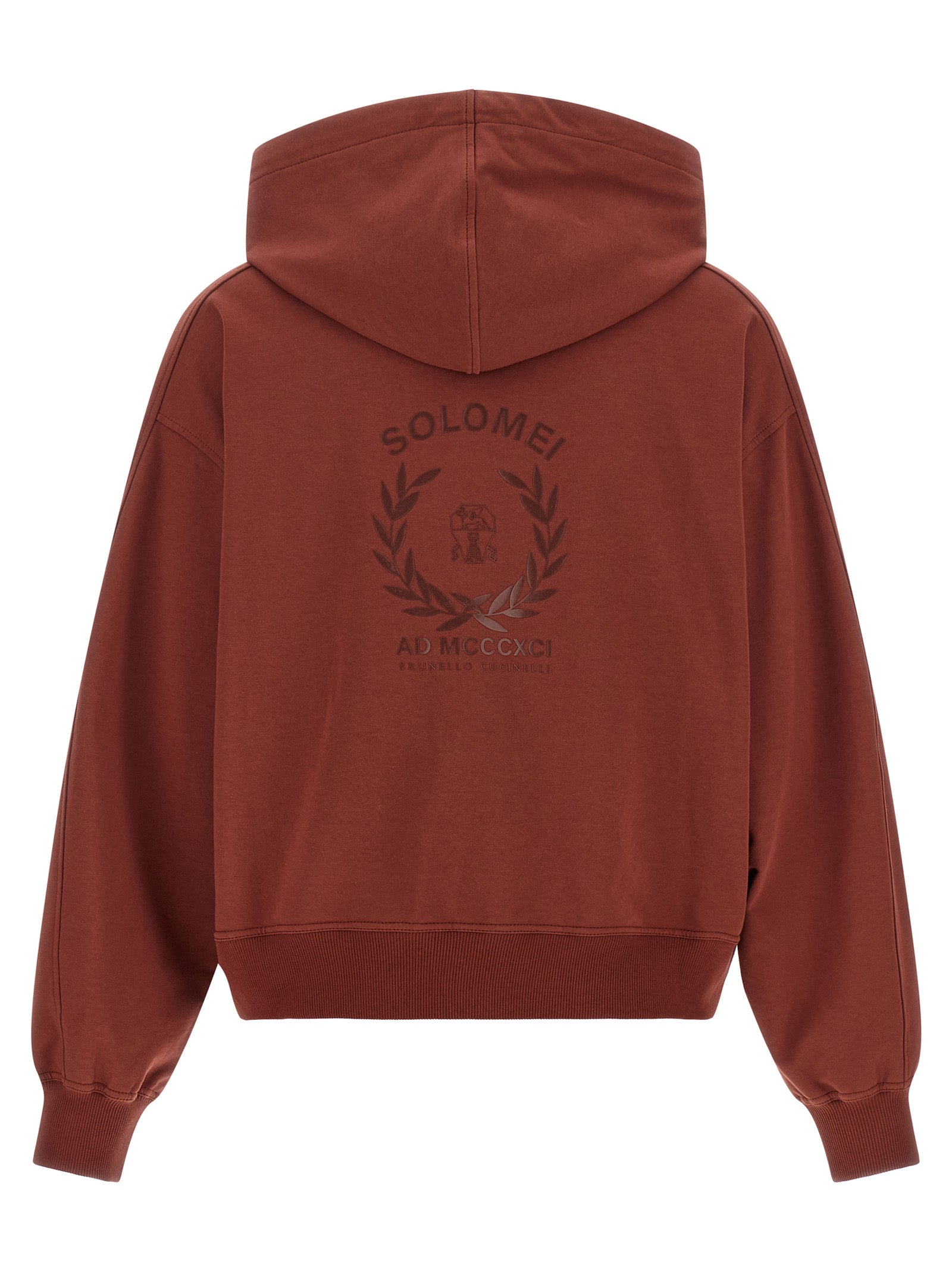 Brunello Cucinelli Sweatshirt aus Baumwolle in Bordeaux